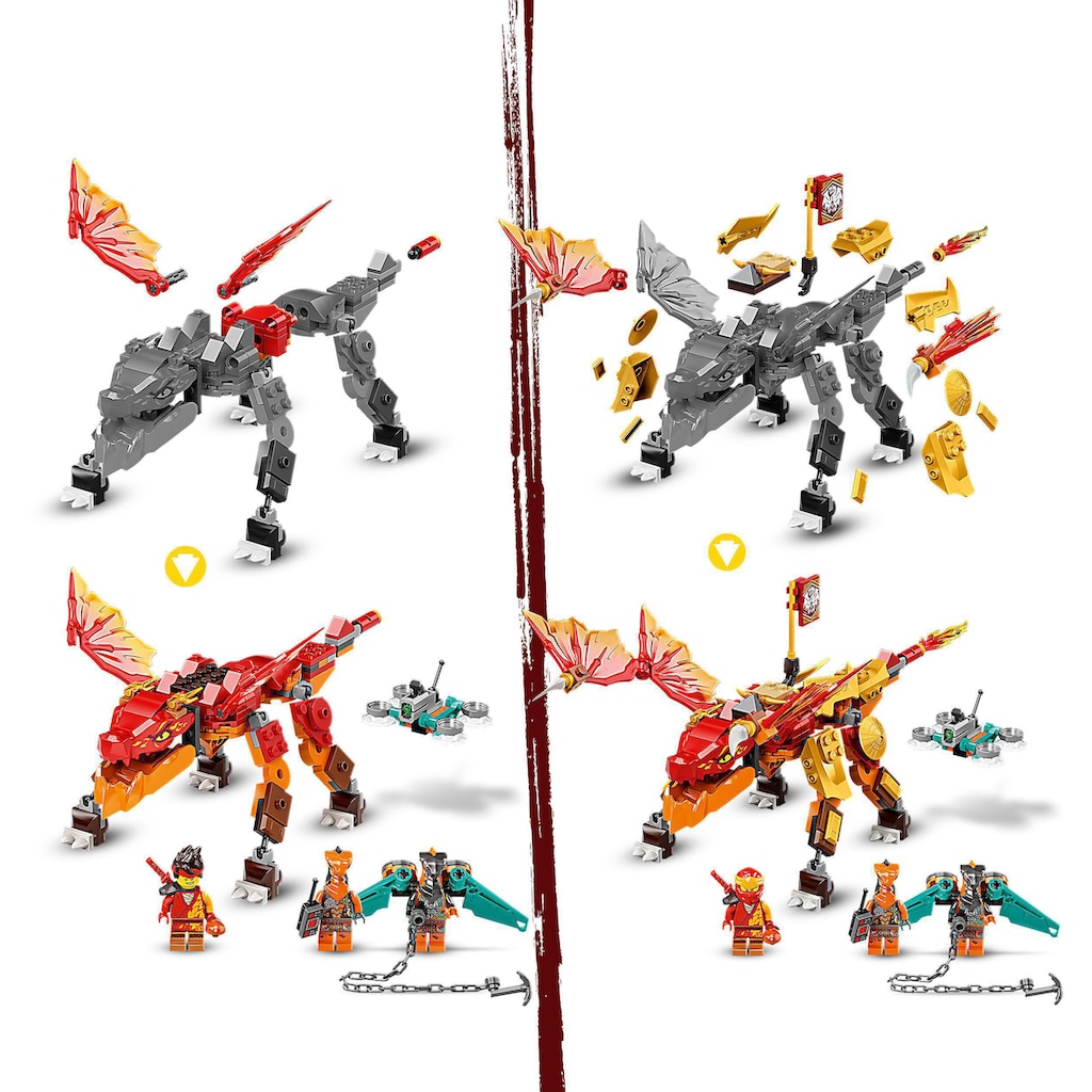 LEGO® Konstruktionsspielsteine »Kais Feuerdrache EVO (71762), LEGO® NINJAGO®«, (204 St.)