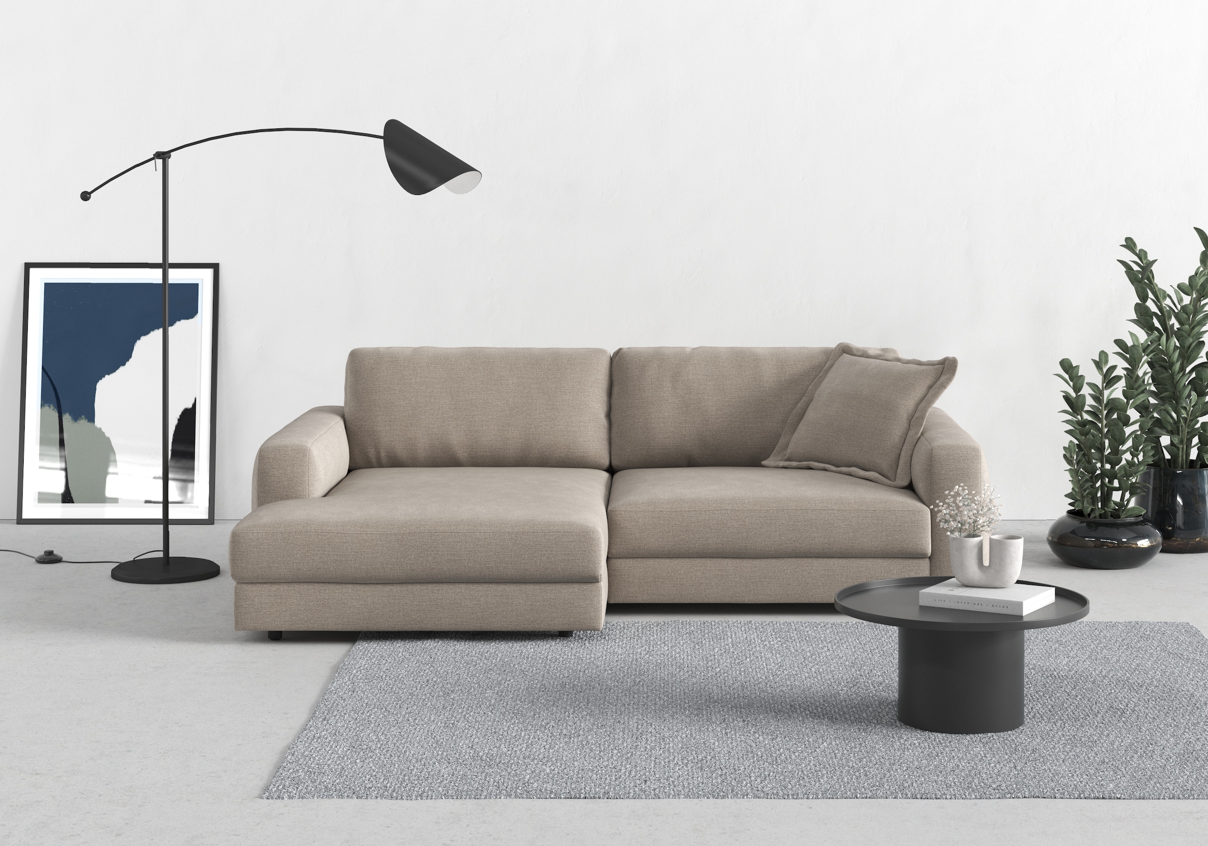 TRENDMANUFAKTUR Ecksofa »Bourbon, Designsofa mit tollem Sitzkomfort, L-Form,«, extra tiefe Sitzfläche, wahlweise mit Sitztiefenverstellung