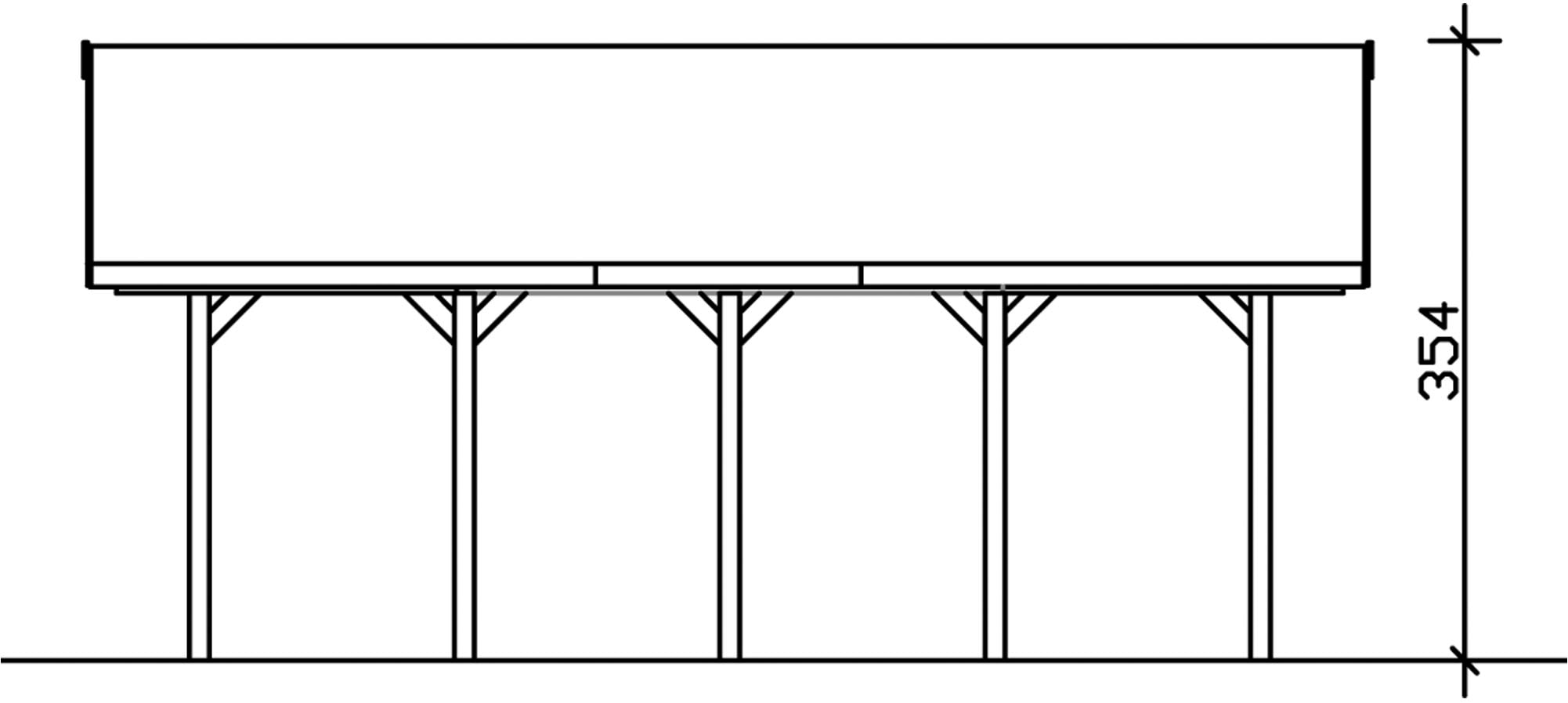 Skanholz Doppelcarport »Wallgau«, Nadelholz, 530 cm, Schiefergrau, mit schwarzen Dachschindeln