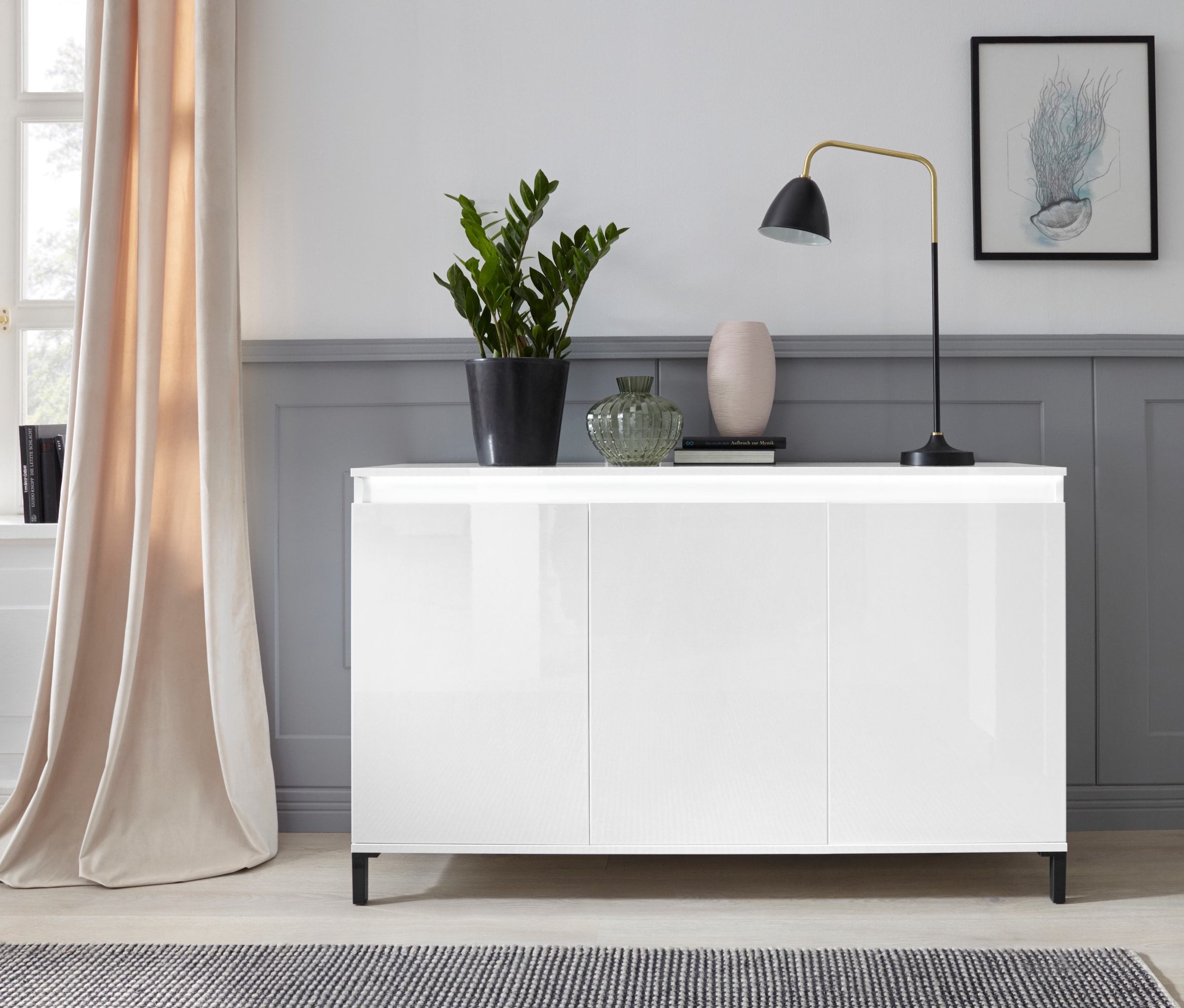 INOSIGN Sideboard »Genio«, Breite 138 cm, mit wendbare Blende ohne Beleuchtung