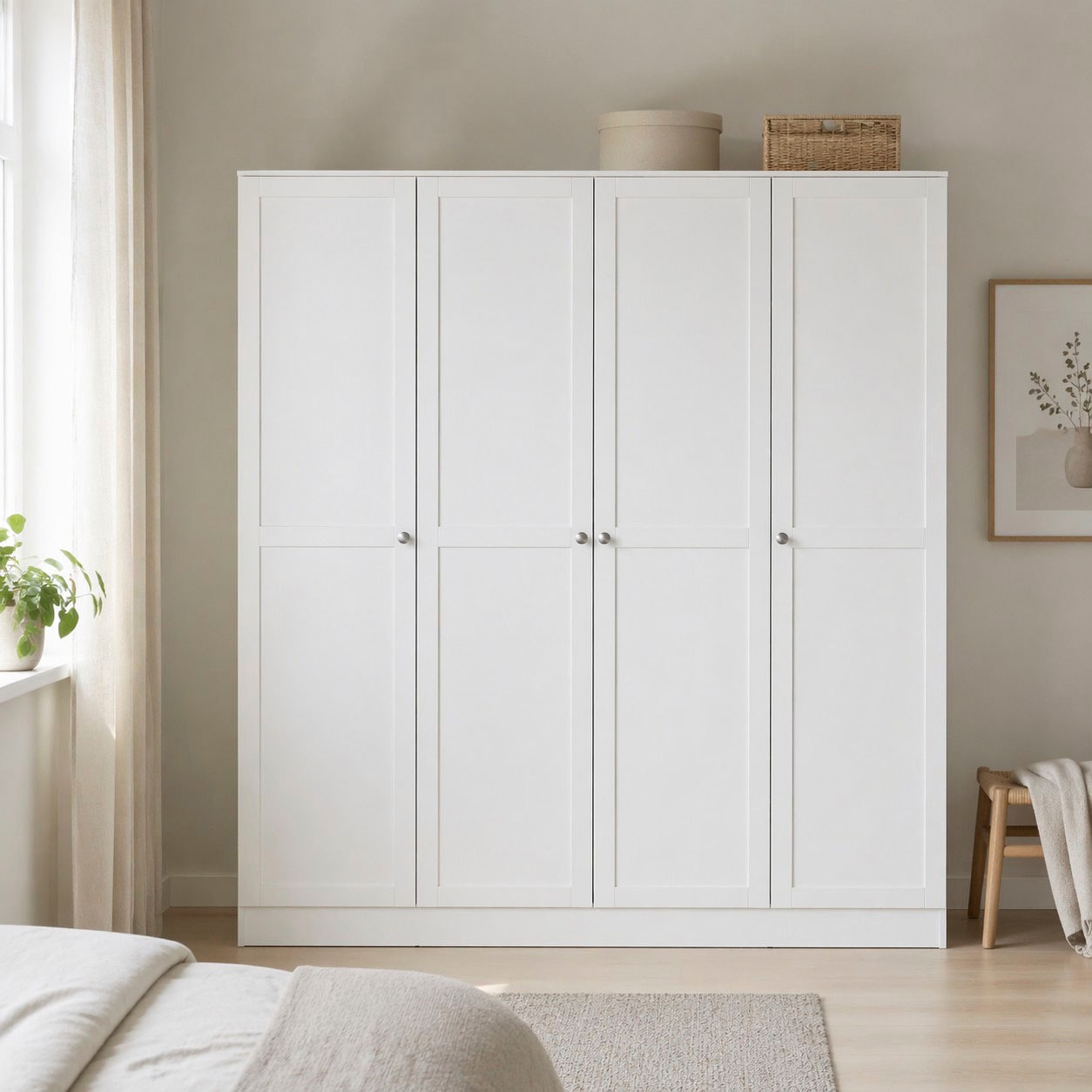 Home affaire Kleiderschrank "Billund, skandinavischen Design & viel Stauraum, 2 Breiten 145/195 cm" Viel Stauraum mit Böden & Kleiderstange, praktische Aufteilung