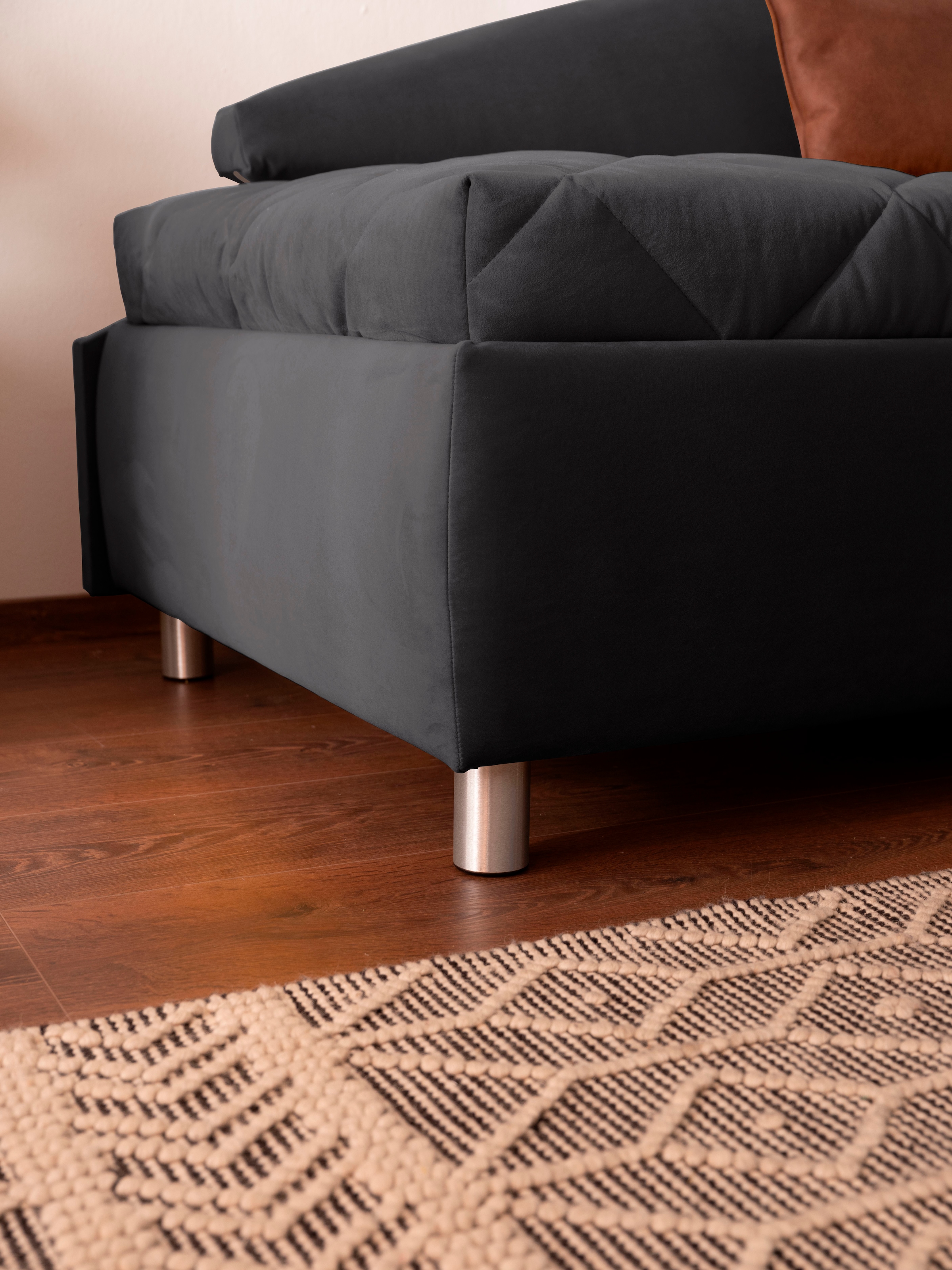 alina Schlafsofa »Lindsay«, Bettkasten, Zierkissen-Set aus: 2 Stk. 40x40cm, 1 Stk. 30x30cm