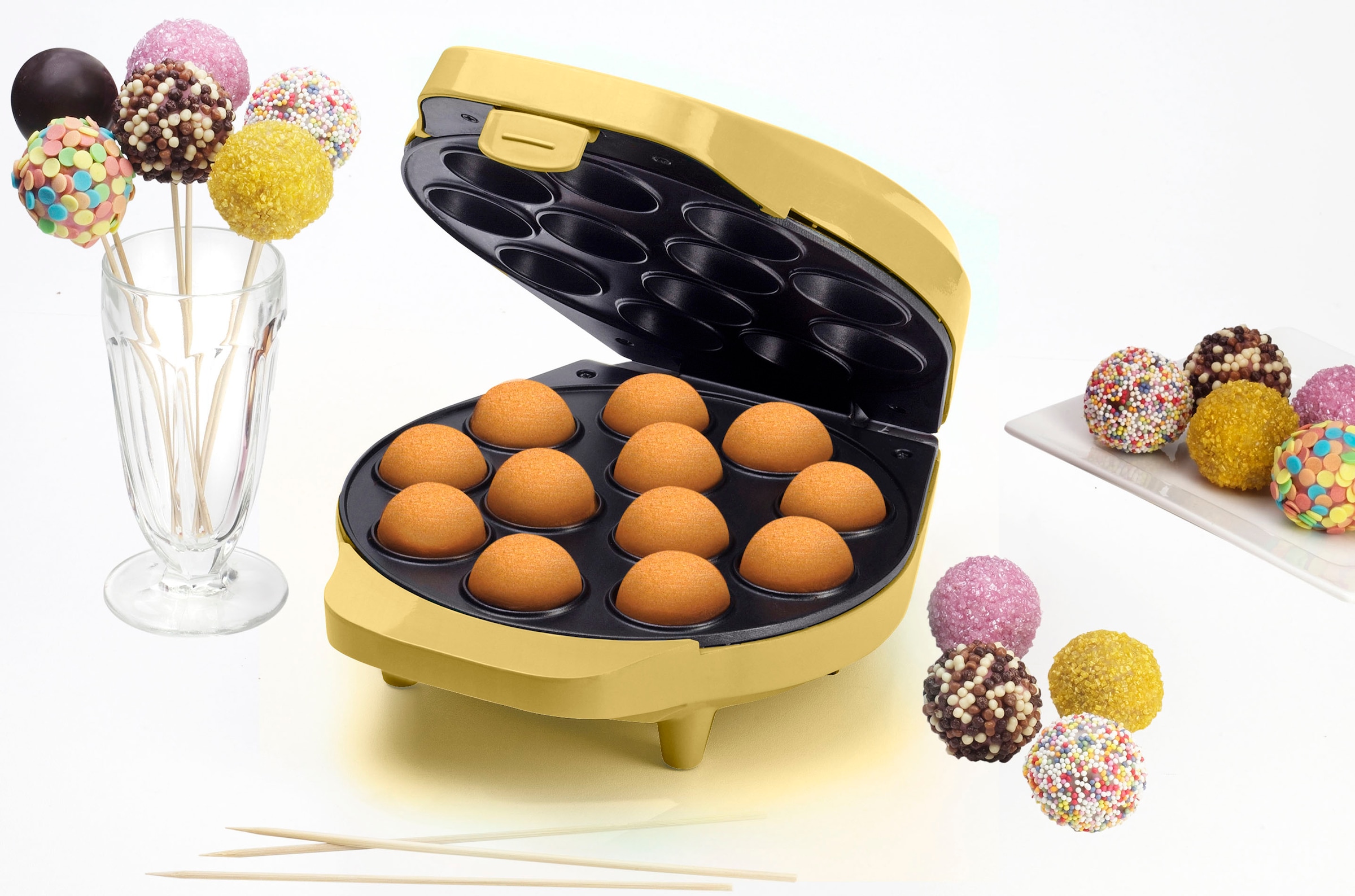 bestron Cakepop-Maker »DCPM12V«, 700 W, inkl. Cake-Pop-Butler, Gabel & 12 Cake-Pop-Sticks, Antihaftbeschichtet