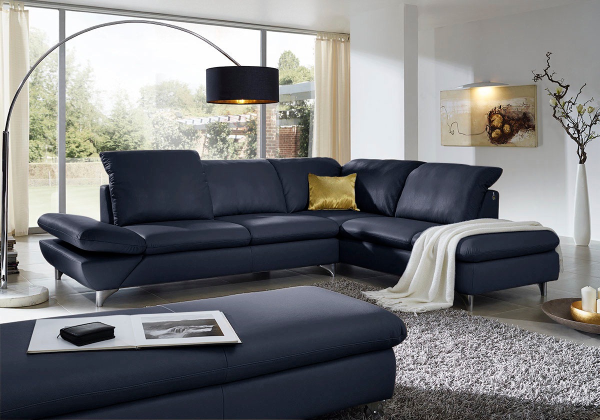 W.SCHILLIG Ecksofa "Taoo, elegant und zeitlos, bequem, L-Form, Breite 296cm" mit Sitziefenverstellung & Kopfteilverstellung
