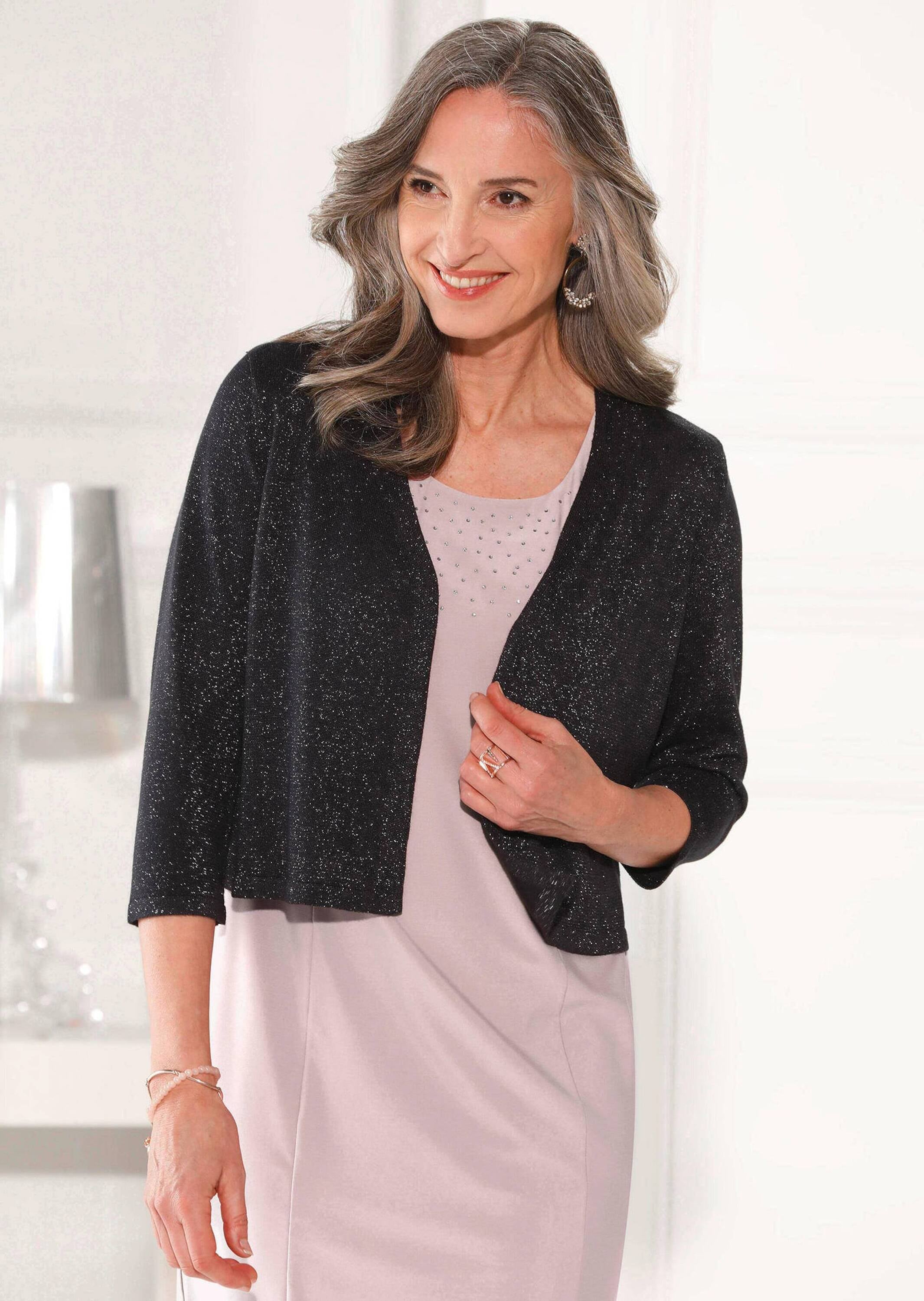 GOLDNER Strickjacke »Wunderbar leichter Strick-Bolero« perfekte Länge um ein Kleid darunter zu tragen