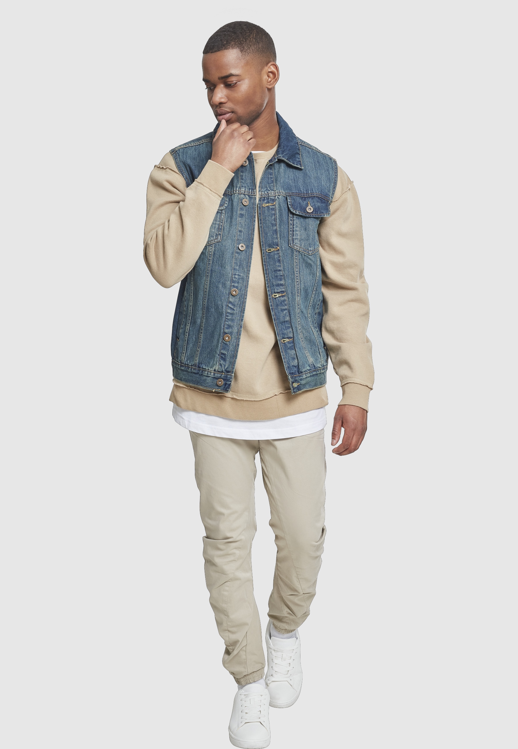 URBAN CLASSICS Jerseyweste »Urban Classics Herren Denim Vest« 1 Stk.