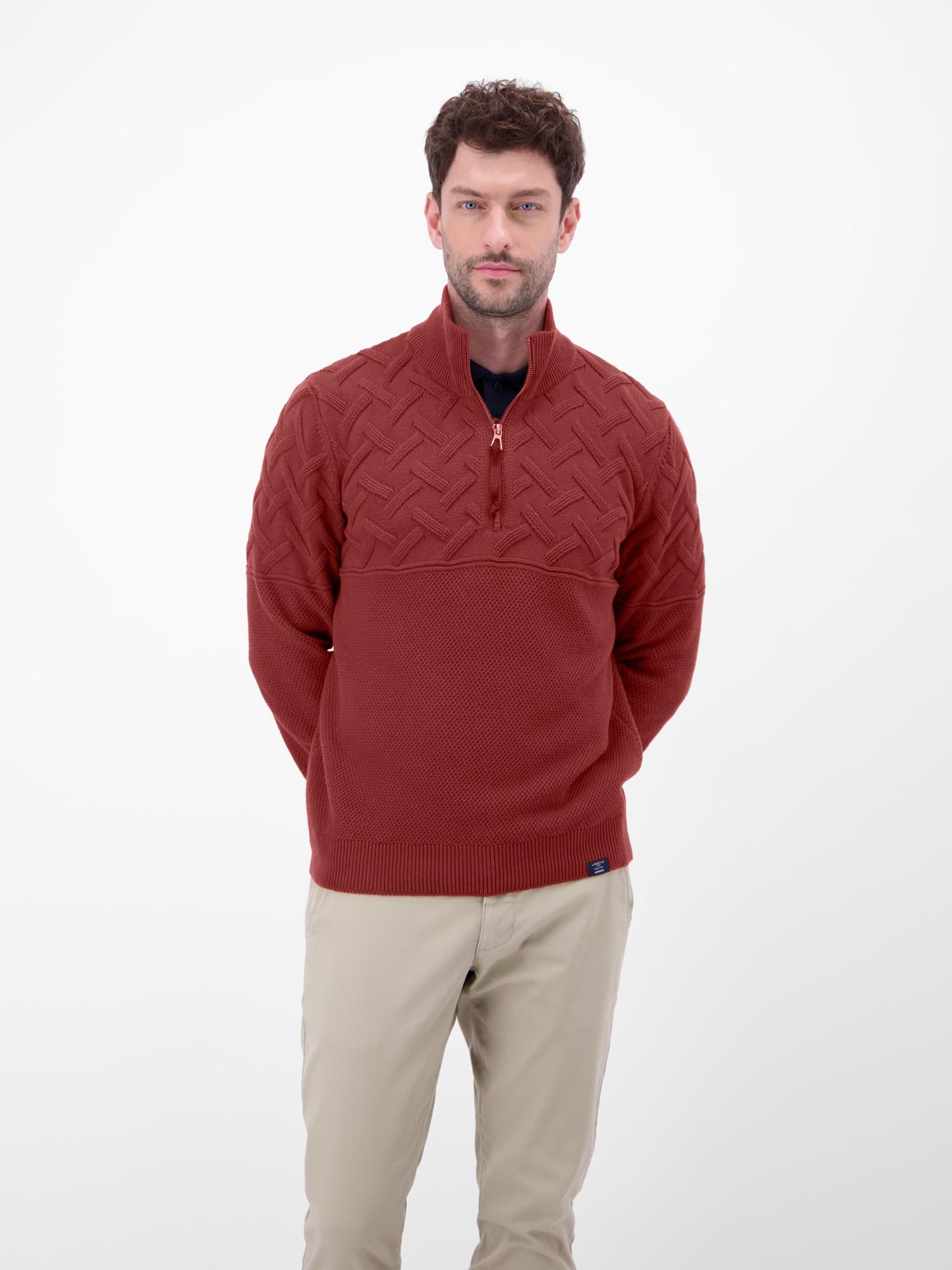 LERROS Strickpullover "Herren-Troyer mit Jacquardmuster"