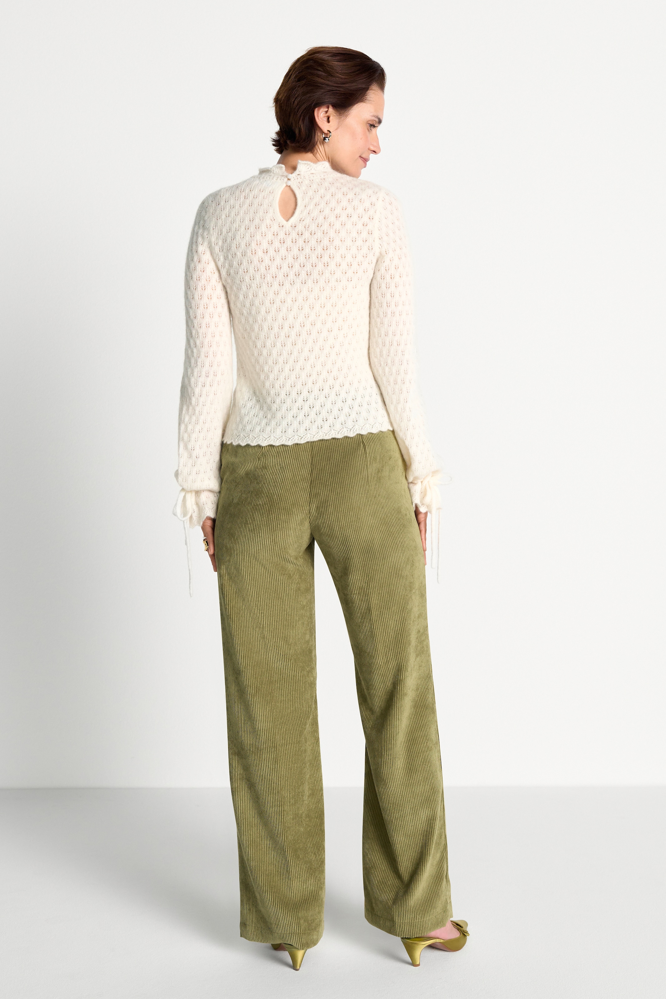 RICHROYAL Strickpullover Regular fit mit Spitzendetails