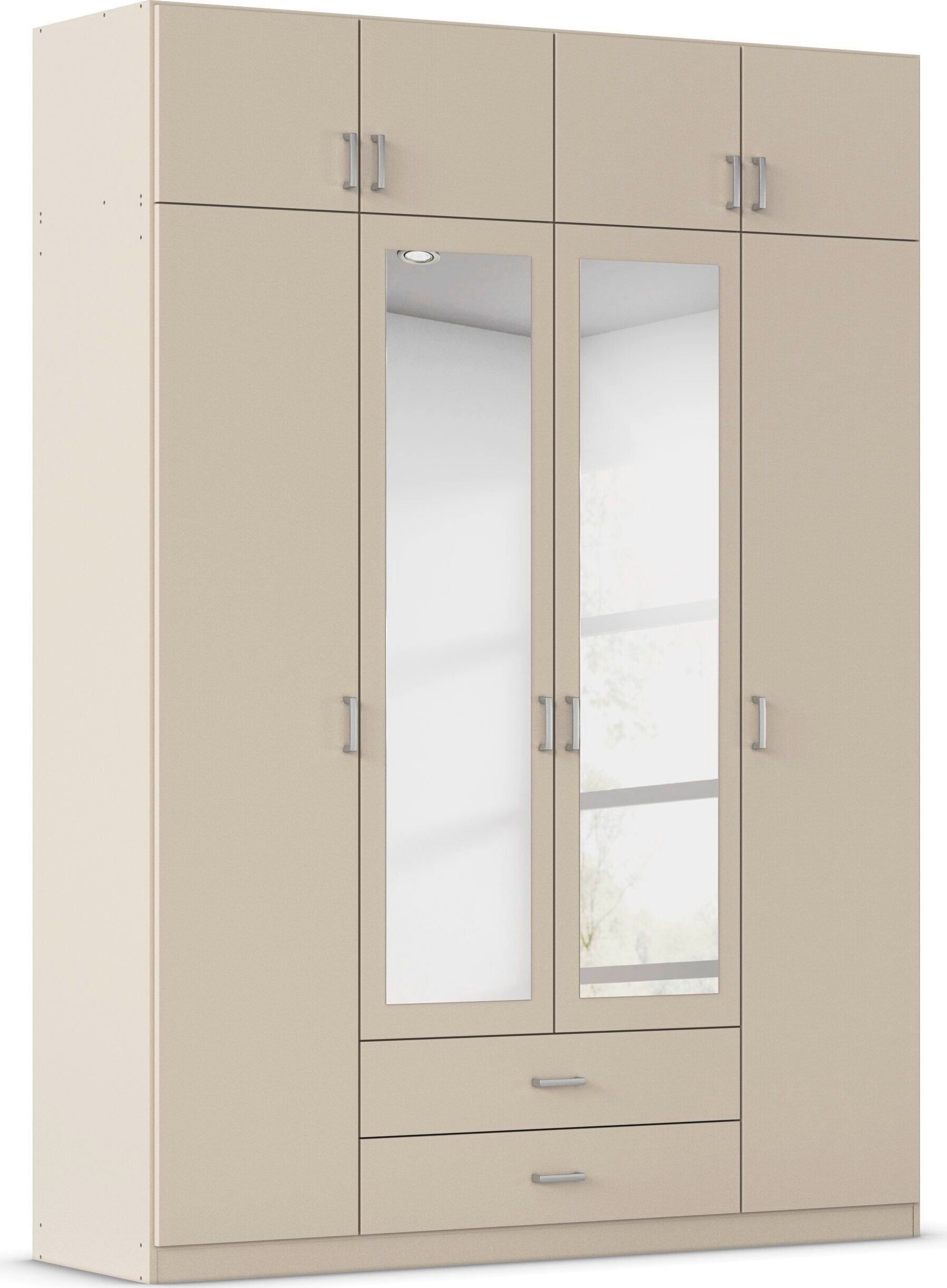 rauch Kleiderschrank "Schrank Garderobe Wäscheschrank GAMMA in 4 Breiten 91-226 cm" 3 verschiedene Ausstattungen BASIC/CLASSIC/PREMIUM (inkl. SOFT-CLOSE), mit Schubladen und Schrankaufsatz sowie Spiegel MADE IN GERMANY