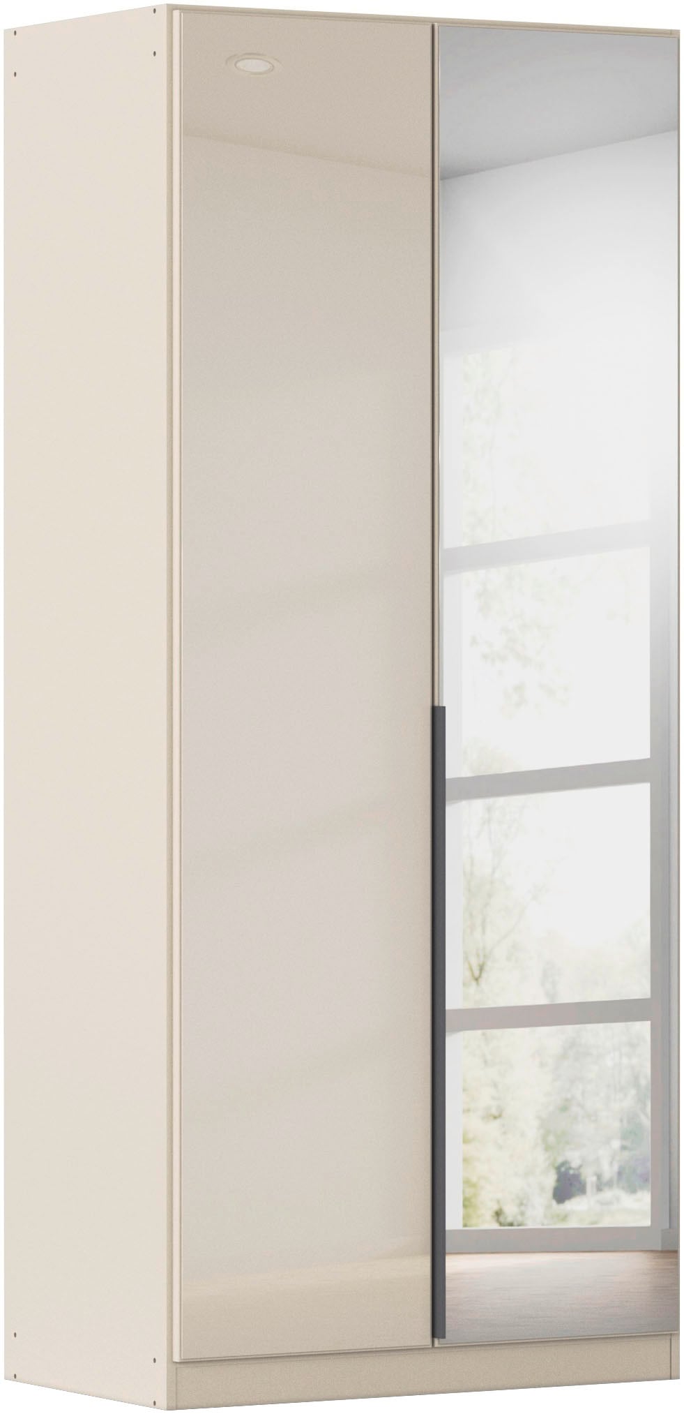 OTTO home Drehtürenschrank "Kleiderschrank Schrank Garderobe AGORDO mit Glasfront und Spiegel" in zwei Griff-Farben, Breiten 91-405 cm, durchdachte Innenausstattung, in 8 Breiten und 2 Höhen MADE IN GERMANY