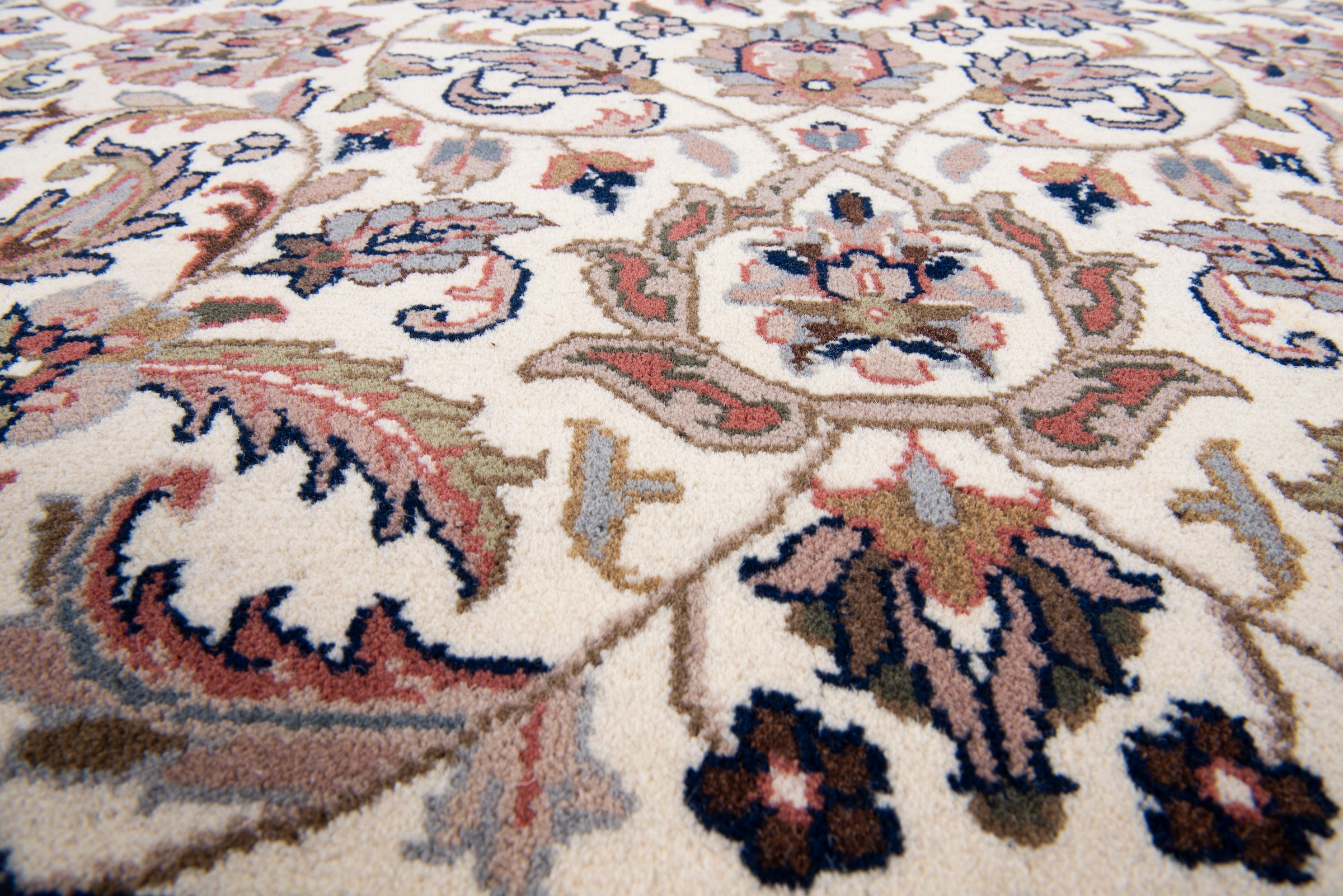 THEKO Orientteppich »Benares Isfahan«, rechteckig, 12 mm Höhe, reine Wolle, handgeknüpft, mit Fransen