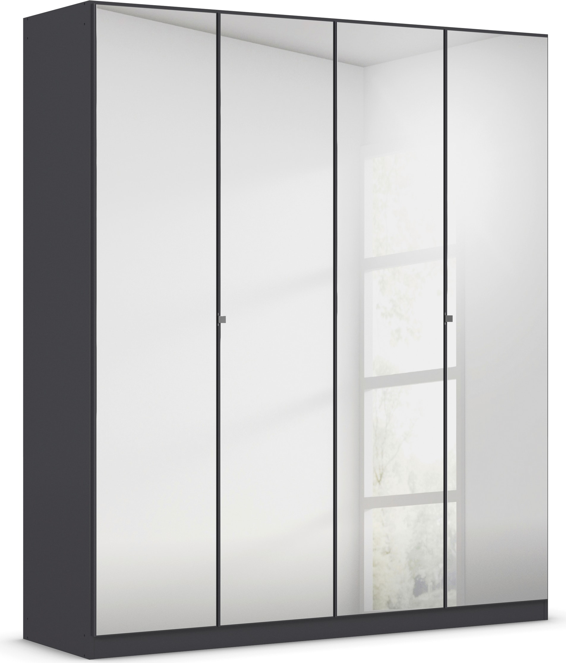 rauch "Reflect" mit Spiegelfront, inkl. praktischer Inneneinteilung und Stoffboxen-Set