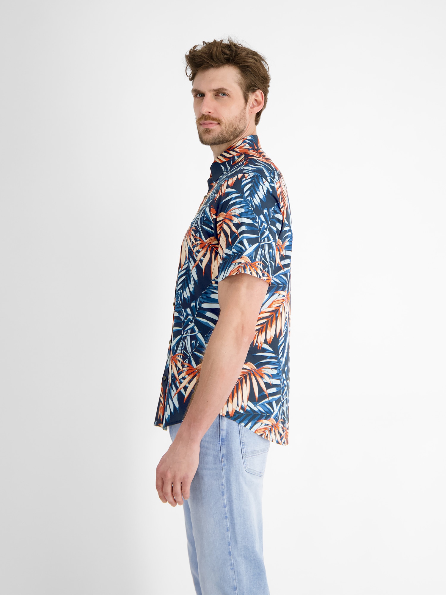 LERROS Kurzarmhemd »LERROS Hawaiihemd, floral gemustert«