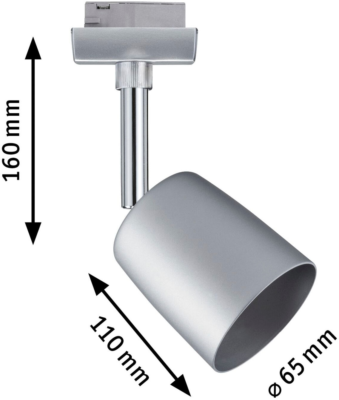 Paulmann Schienensystem-Leuchten »URail Schienenspot Cover GU10 max. 10W 230V Schwarz matt, Chrom«, Einzelspot, dimmbar