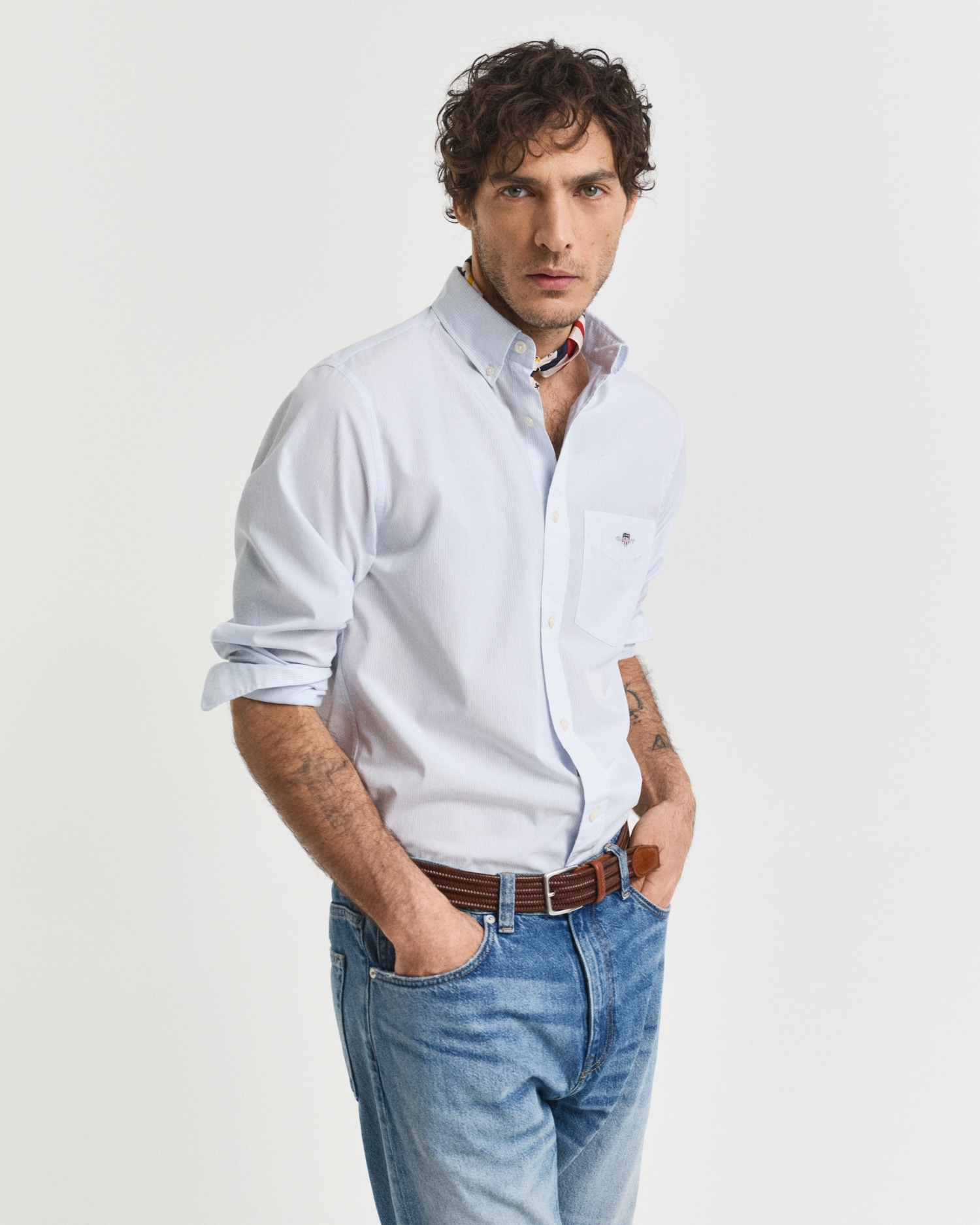Gant Langarmhemd »REG POPLIN BANKER SHIRT«, Banker Stripe Popeline, leichte Baumwolle
