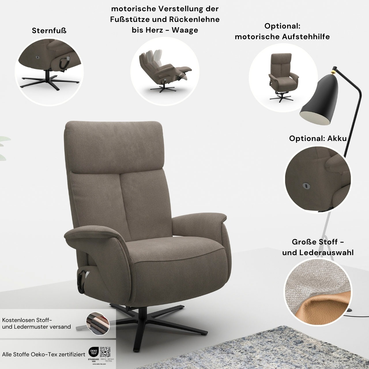 Thumbnail - sit&more TV-Sessel "Triple Seven Xtra large, bis 200kg belastbar, mit Herz-Waage Funktion" inkl. Kopfteil- & Drehfunktio...