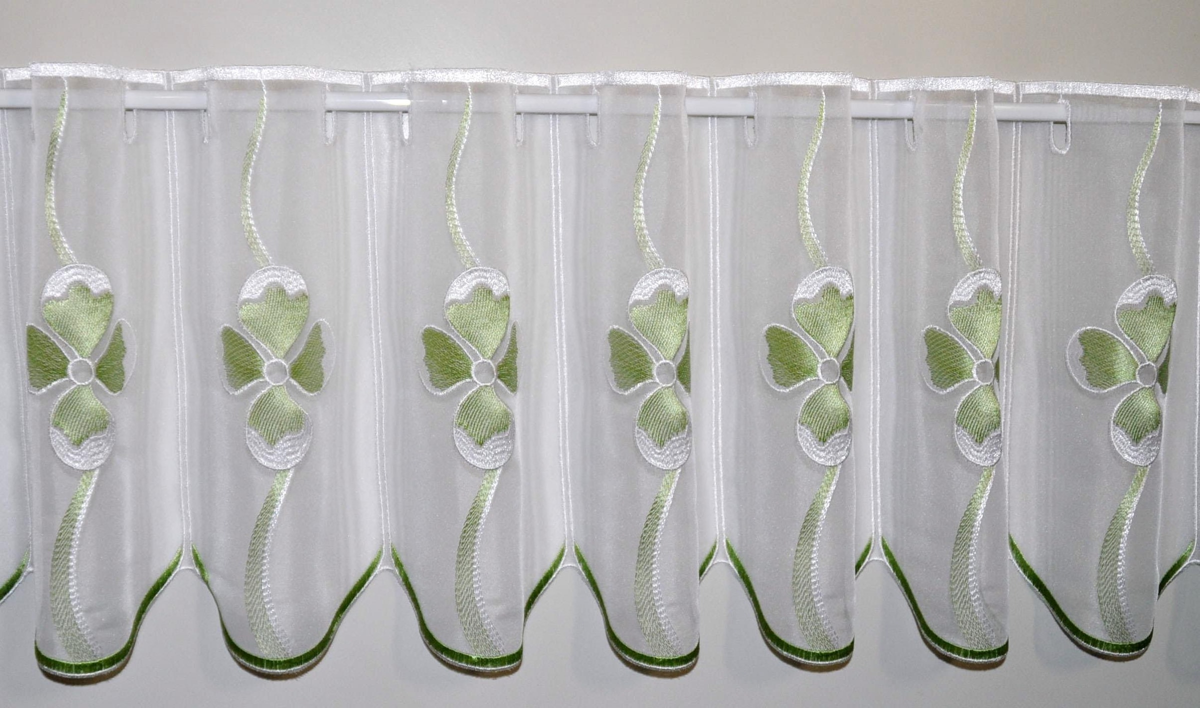 Stickereien Plauen Scheibengardine "Glasgow" Stangendurchzug 1 Stk. tlg. günstig online kaufen