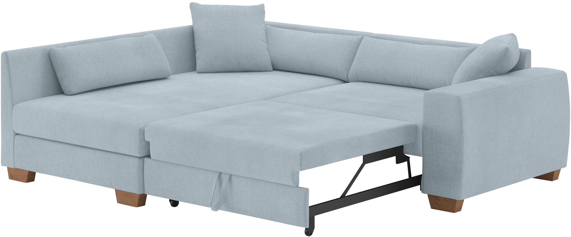 Mr. Couch Ecksofa »Helena L-Form, bis 140 kg belastbar«, mit Taschenfederkern, wahlweise mit Bettfunktion