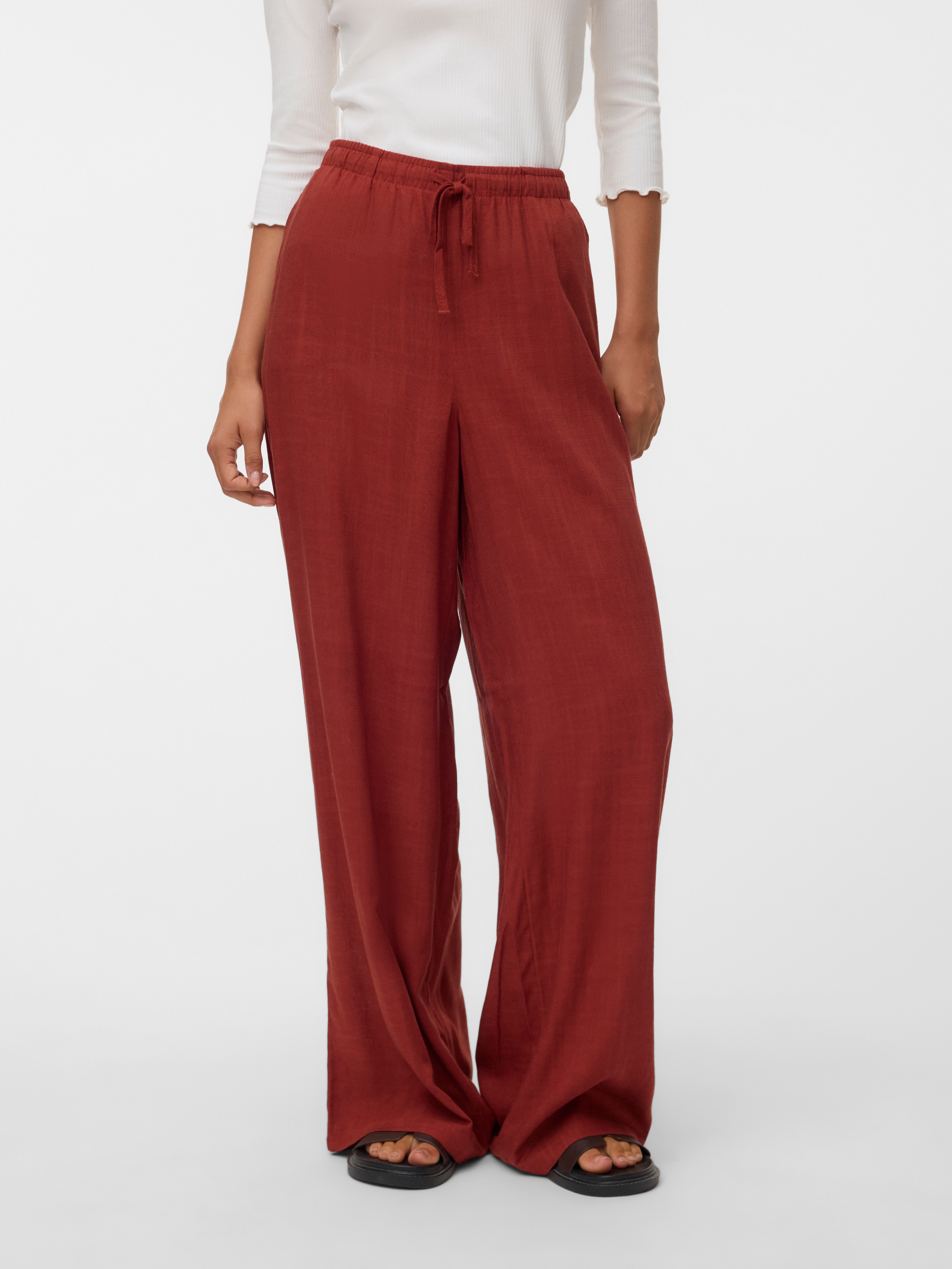 Vero Moda Schlupfhose "VMROSIE MW WIDE PANT NOOS" Viskosemischung, oversize