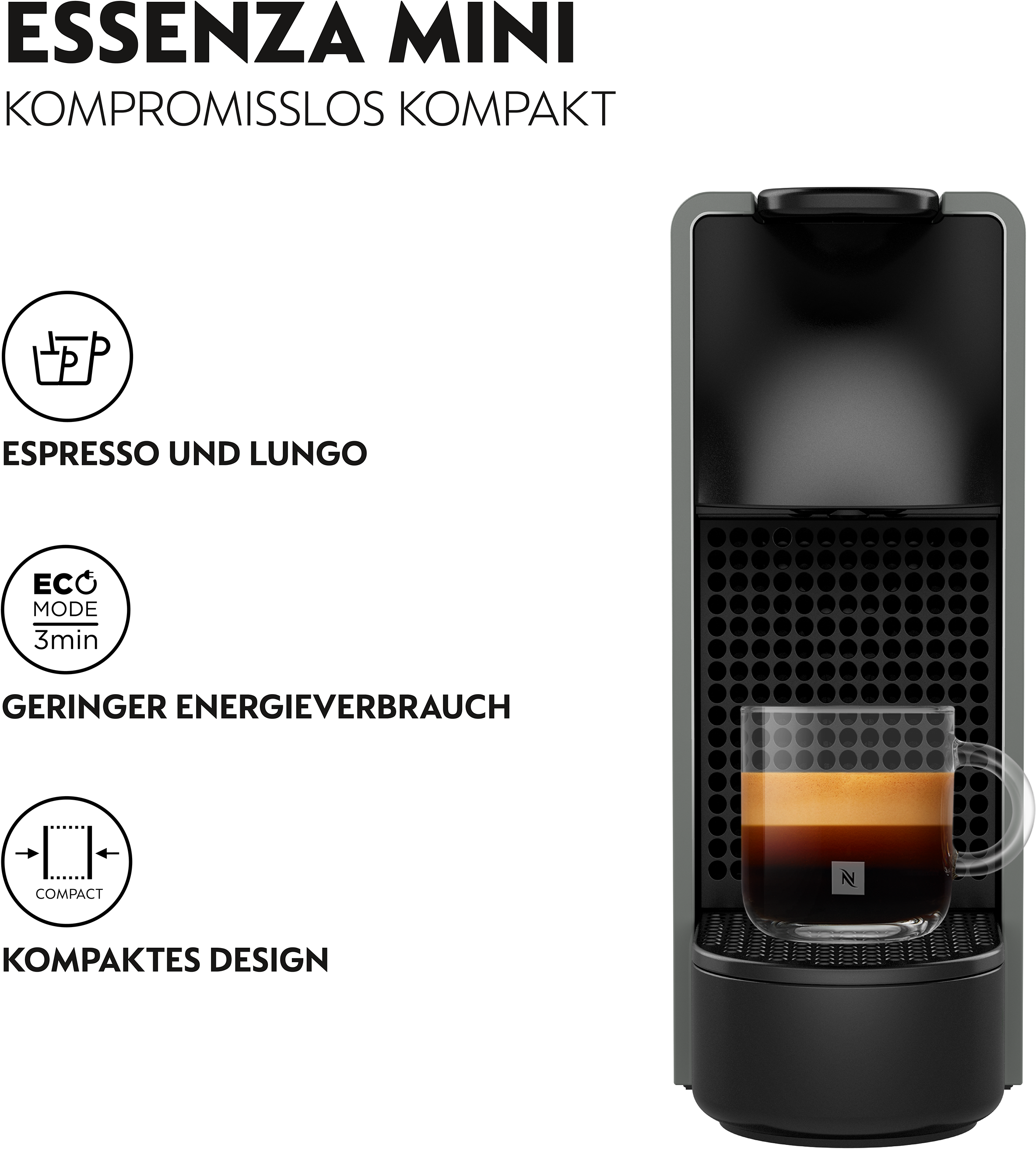 Nespresso Kapselmaschine »XN1108 Essenza Mini von Krups« Pumpendruck: 19 Bar, inkl. Willkommenspaket mit 7 Kapseln