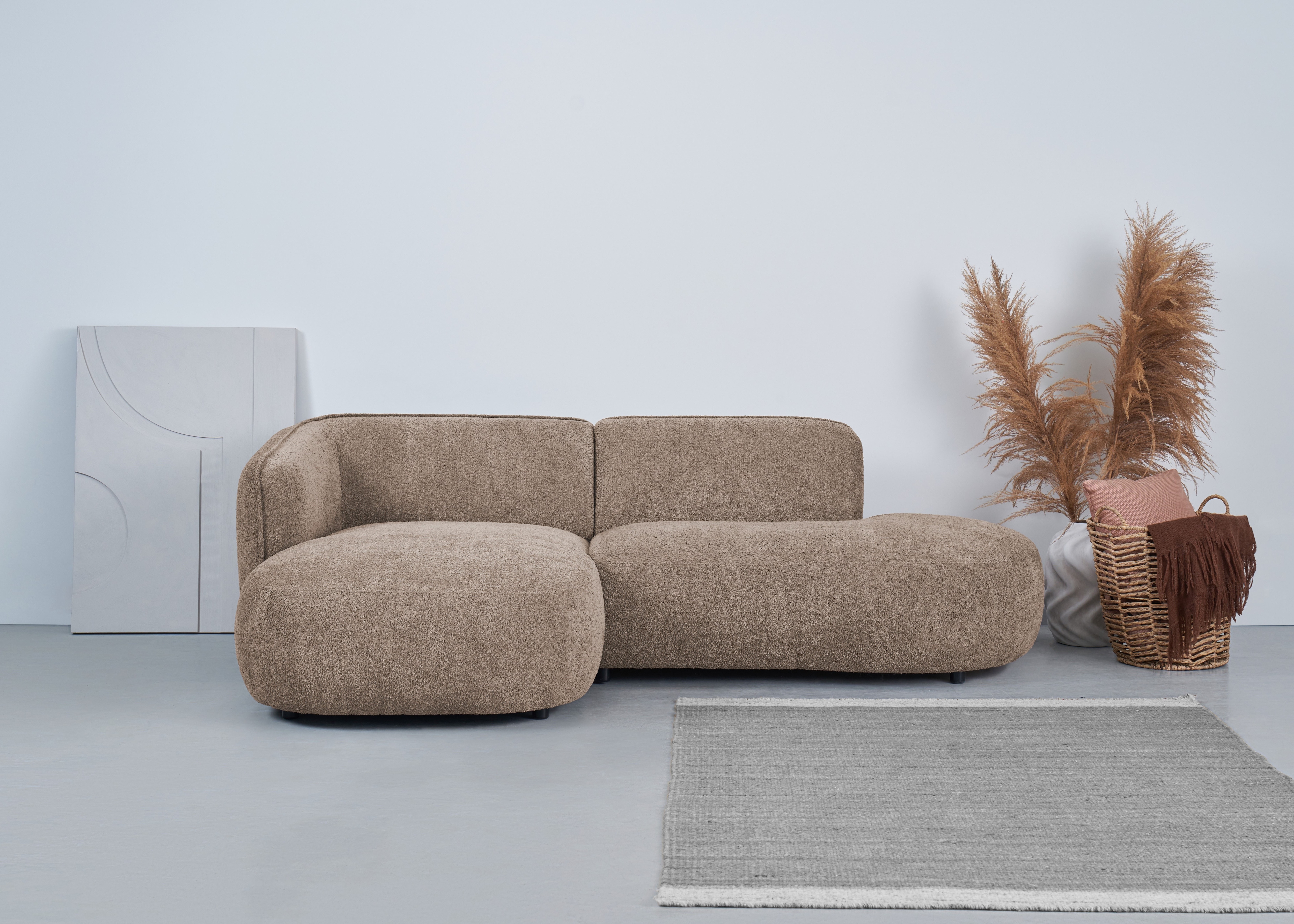 OTTO home Ecksofa "OSTRUP Rundsofa, L-Form, Naturtöne, Boucle oder Chenille" Breite 278 cm, organische Form mit sanften Rundungen