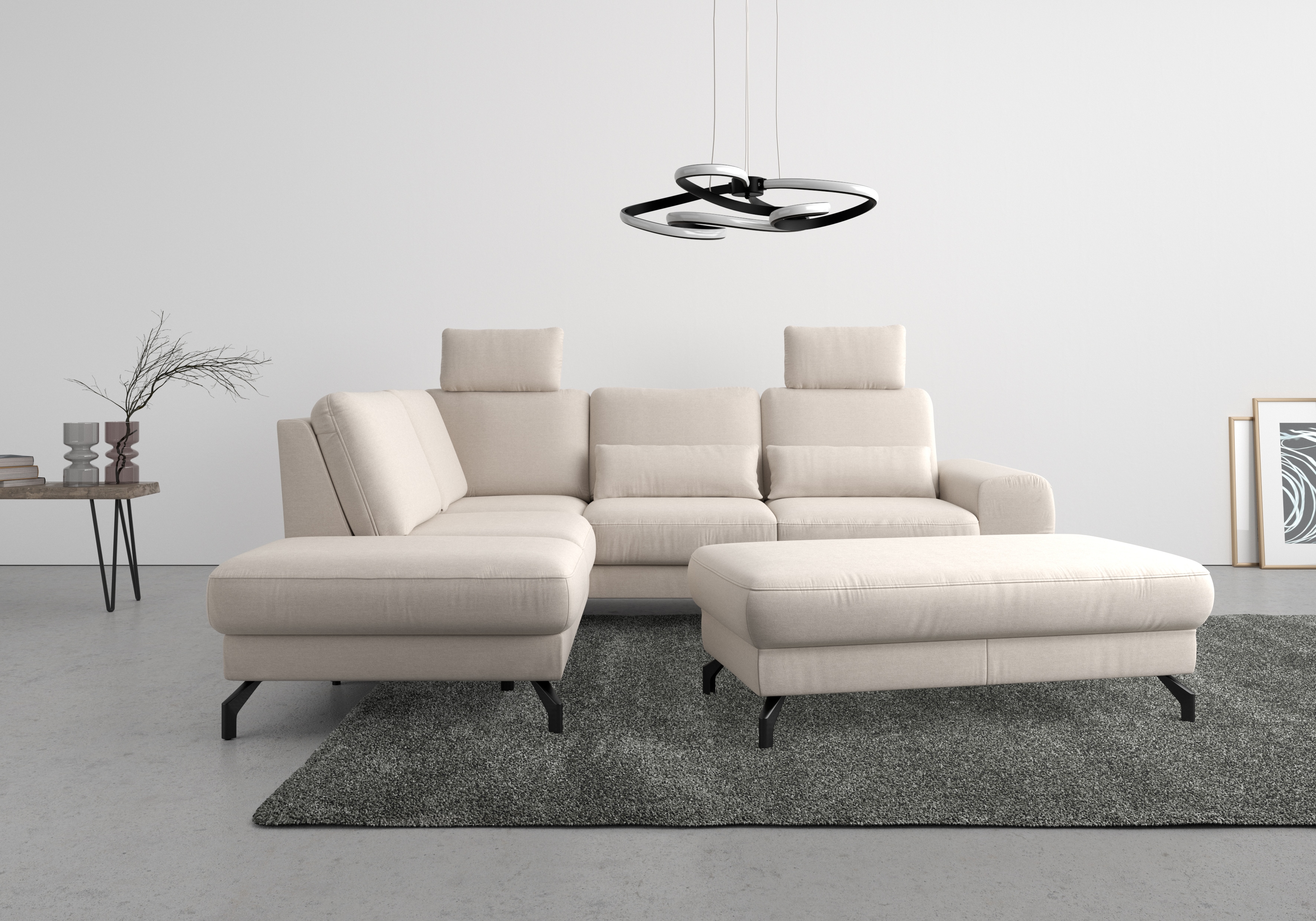sit&more Ecksofa "Cinturo L-Form" inklusive Sitztiefenverstellung und Federkern, Sitzhöhe 45 cm