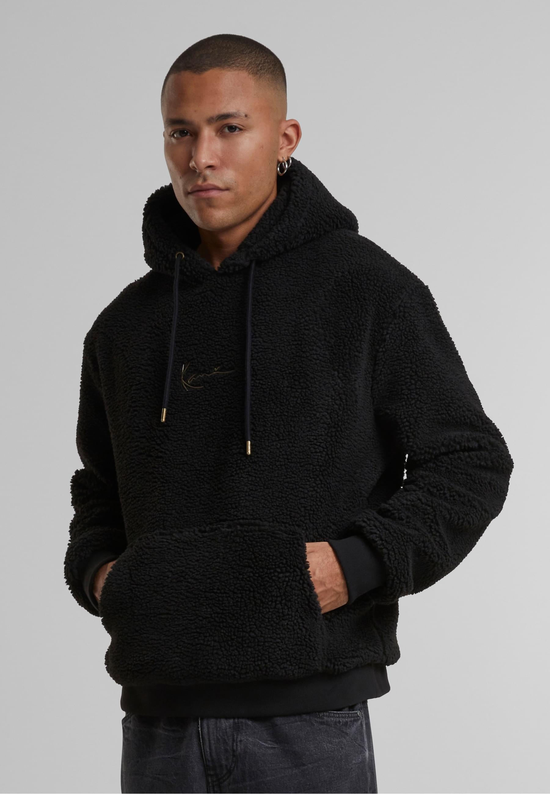 Thumbnail - Karl Kani Kapuzensweatshirt "Karl Kani SMALL SIGNATURE TEDDY HOODIE BLACK", 1 Stk.