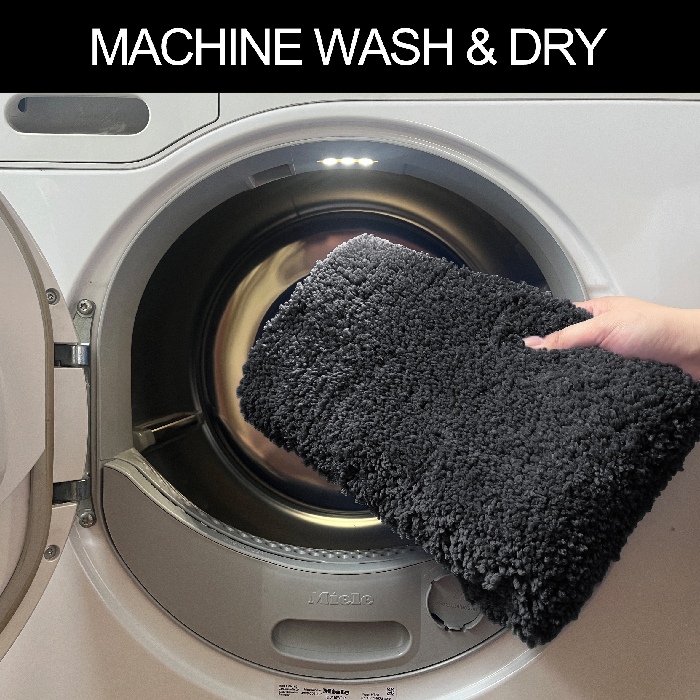 my home Badematte »Inga, Badezimmer Teppich, Badvorleger«, rutschhemmend beschichtet, schnell trocknend-strapazierfähig-fußbodenheizungsgeeignet, Badteppich, unifarben, weich, als halbrund und rechteckig erhältlich
