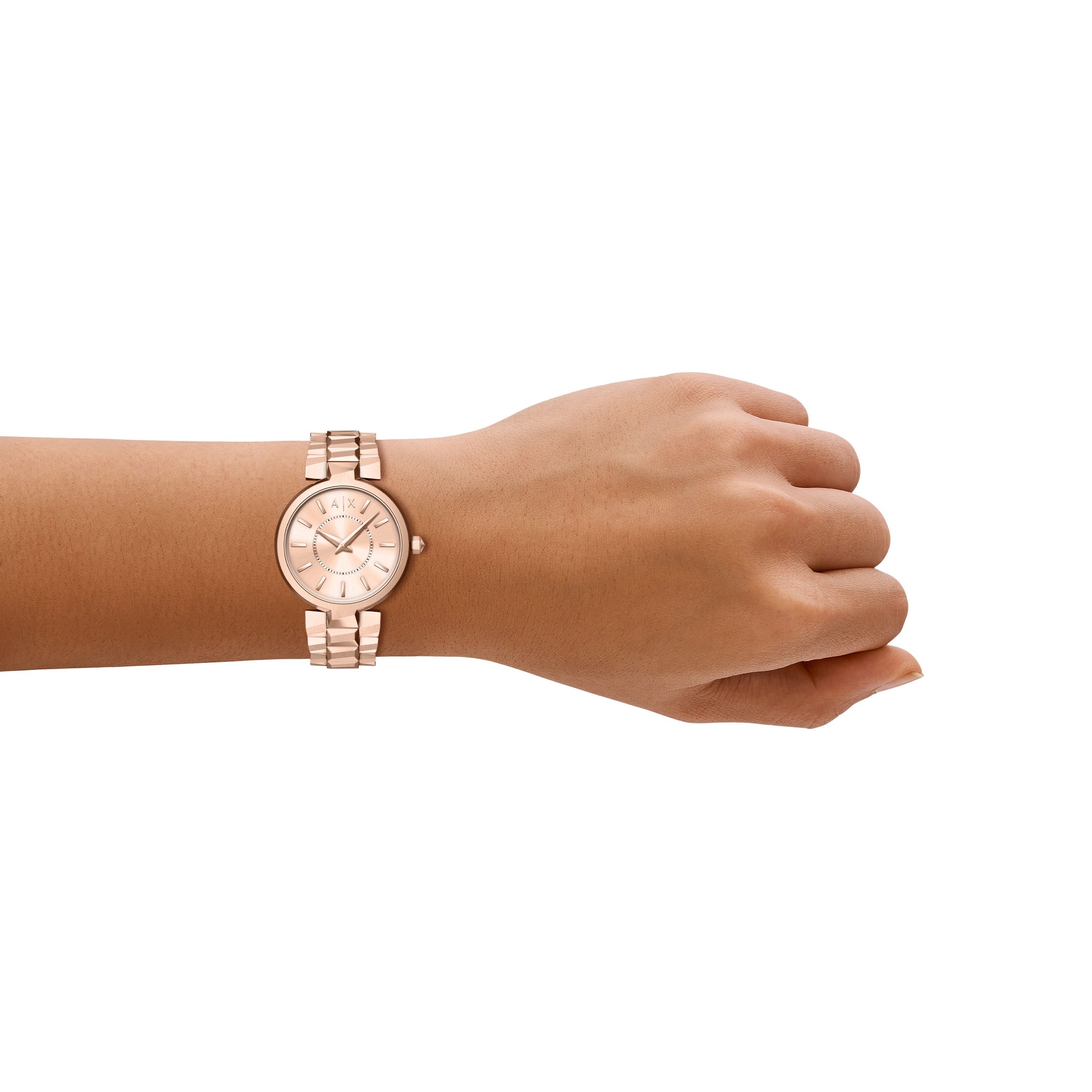 ARMANI EXCHANGE Quarzuhr Armbanduhr, Damenuhr, Edelstahlarmband, analog