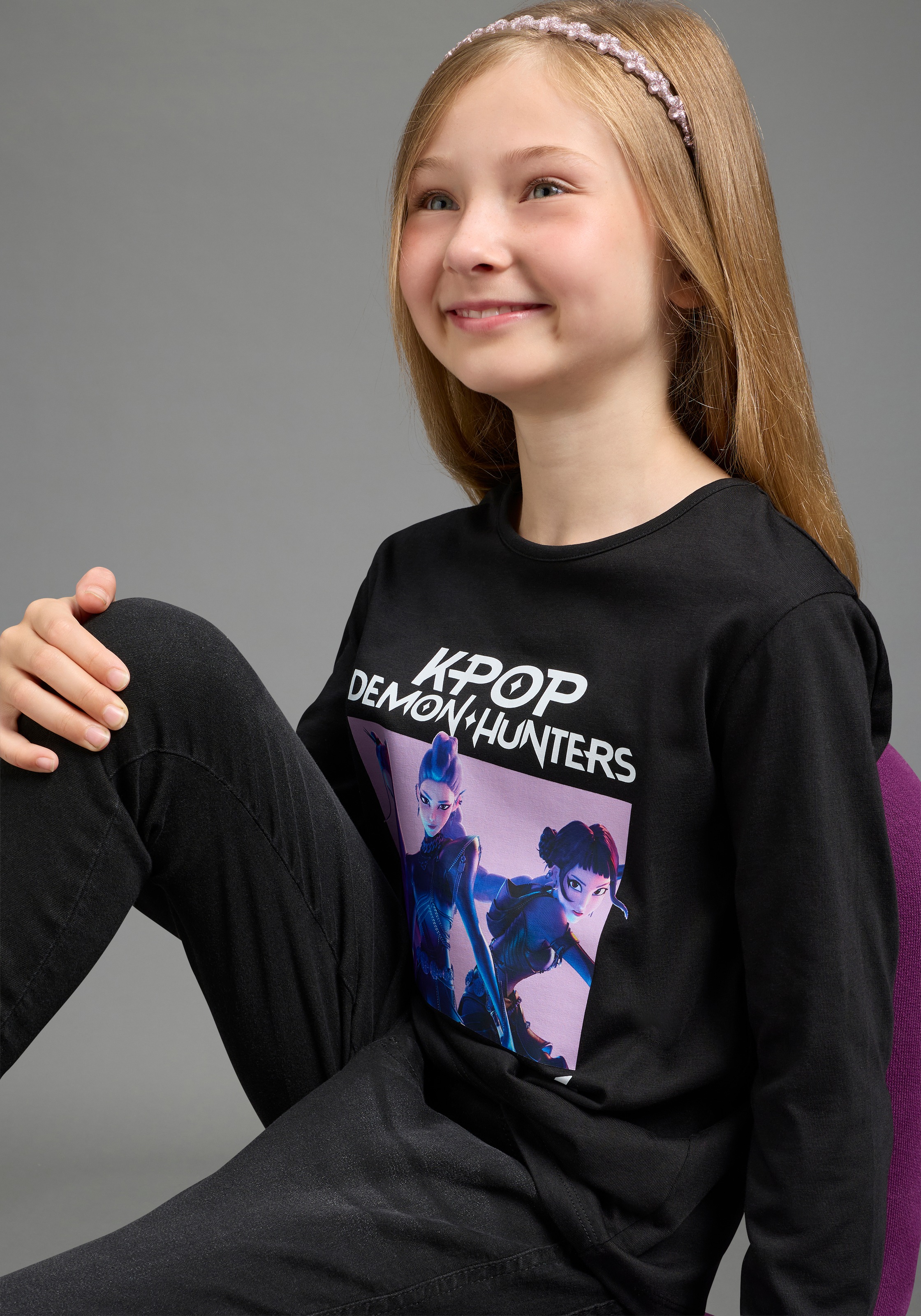 KIDSWORLD Langarmshirt »K-POP DEMON HUNTERS Shirt« hüftlang, mit Rundhalsausschnitt, Basic Passform