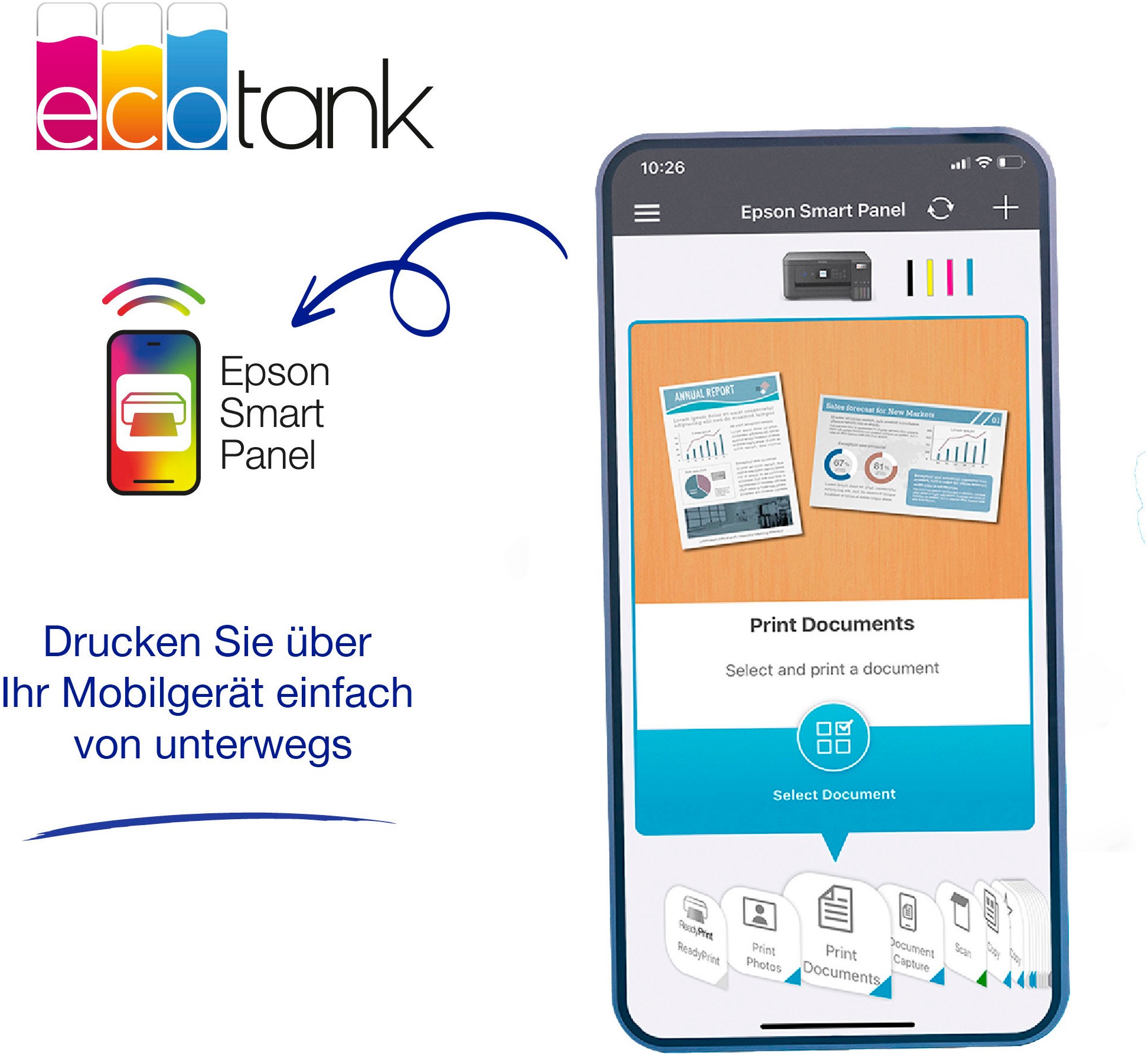 Epson Tintenstrahldrucker »EcoTank ET-8550« 3-in-1-Multifunktionsgerät für den alltäglichen Gebrauch