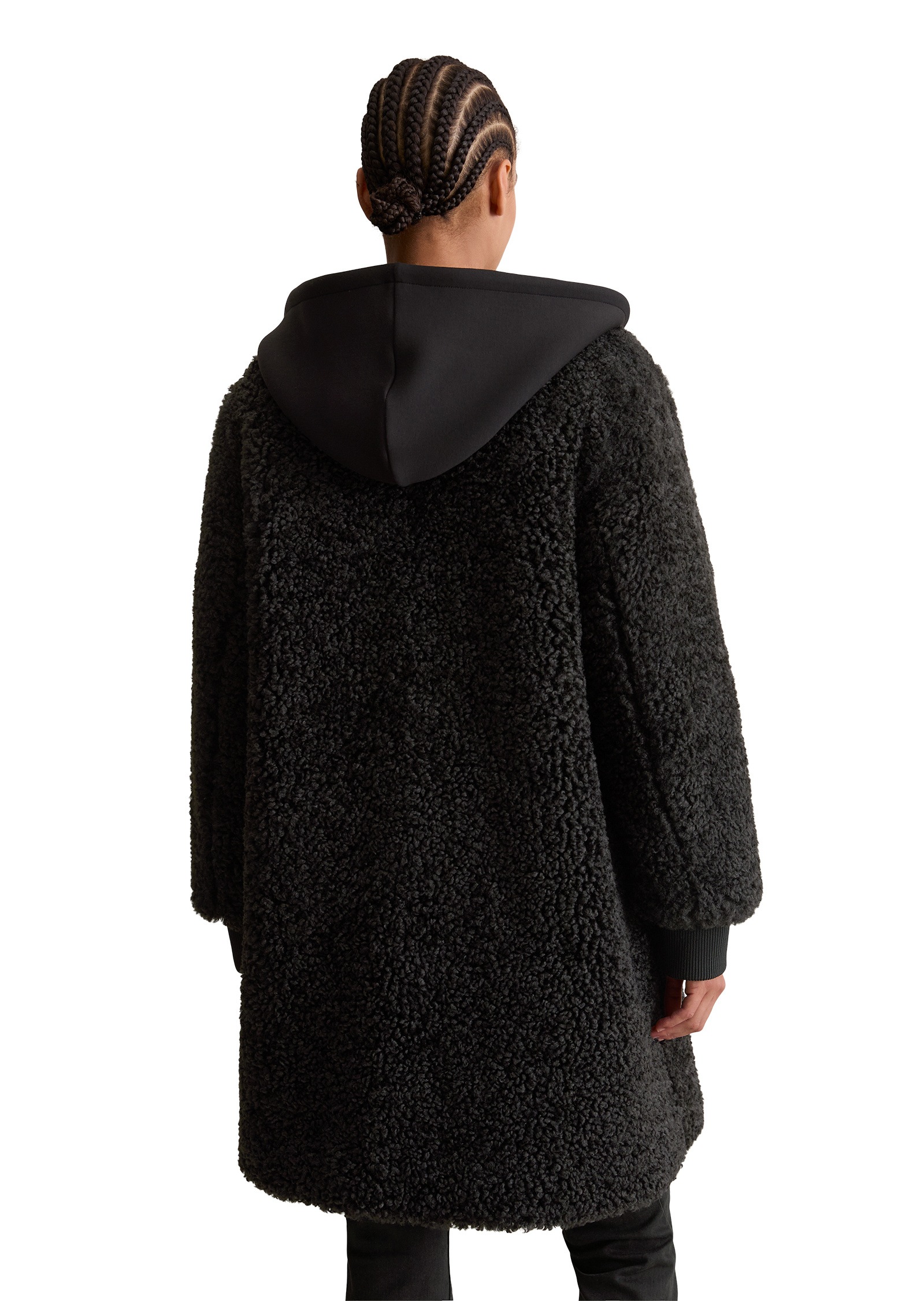 Thumbnail - Marc OPolo DENIM Fellimitatmantel "mit Scuba-Jersey-Kapuze"