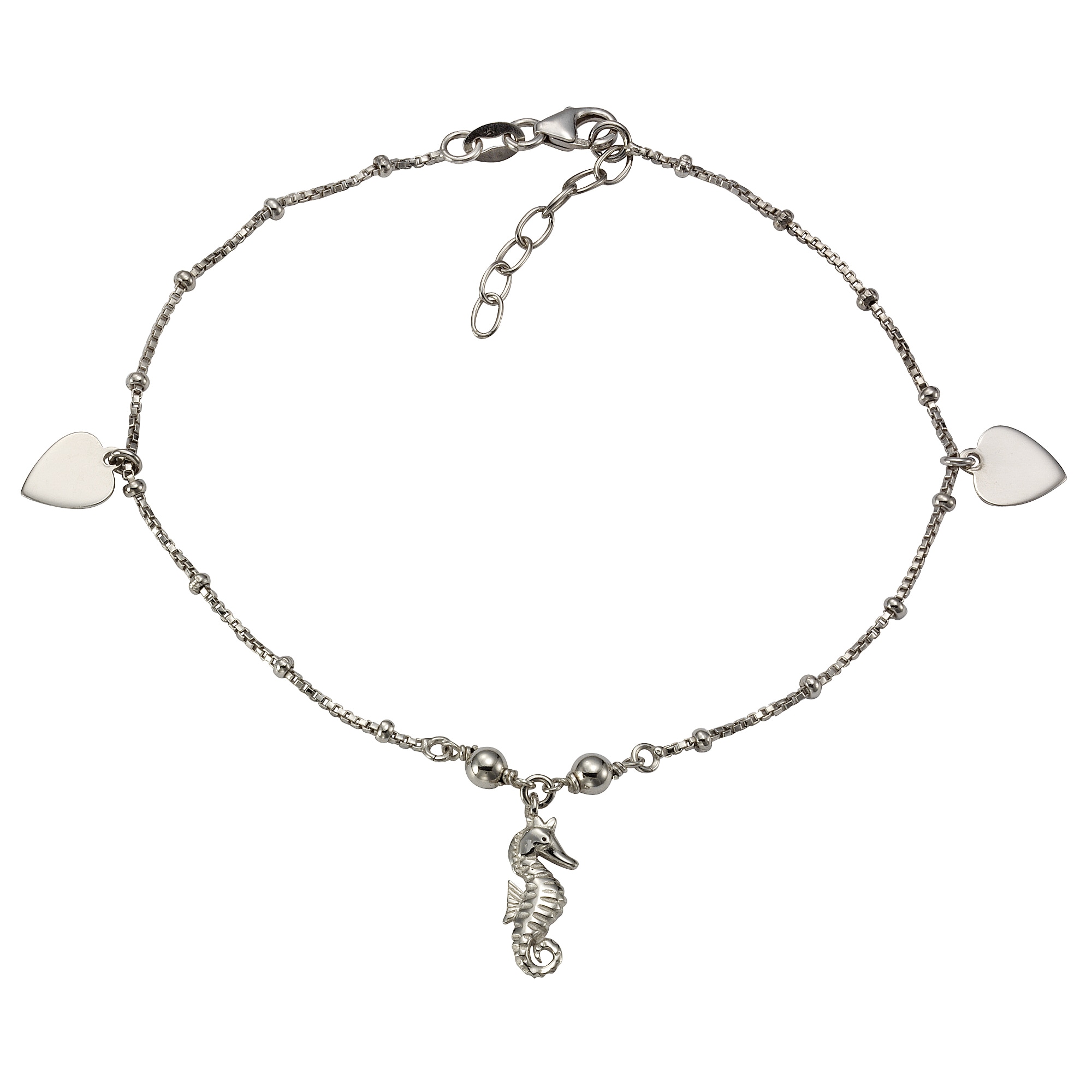 Vivance Fußkette 925/- Sterling Silber rhodiniert, mit Geschenketui Damen weiß Einheitsgröße