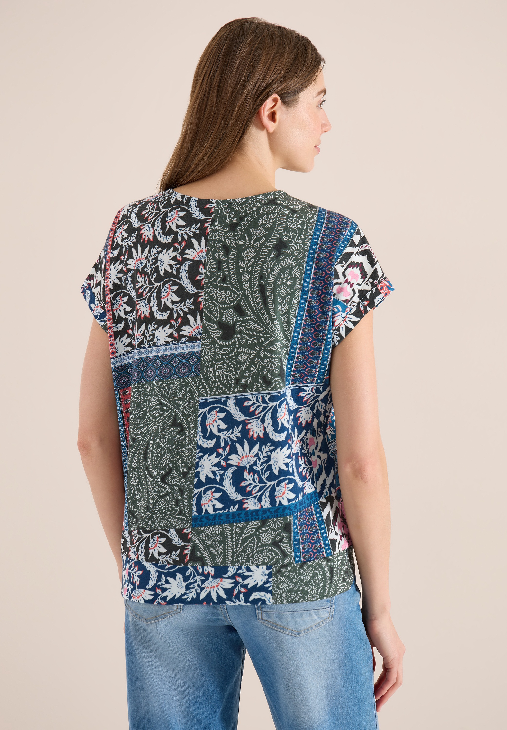 Cecil T-Shirt mit V-Ausschnitt günstig online kaufen