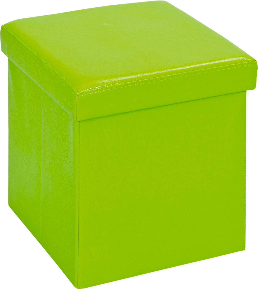 Inter Link Faltbox "Setti, Sitzhocker, Faltbare Sitzbox 100% PU weiß, Stauraumhocker" Zusammenklappbar, Stauraum & Sitzfunktion, BxTxH: 38 x 38 x 38 cm