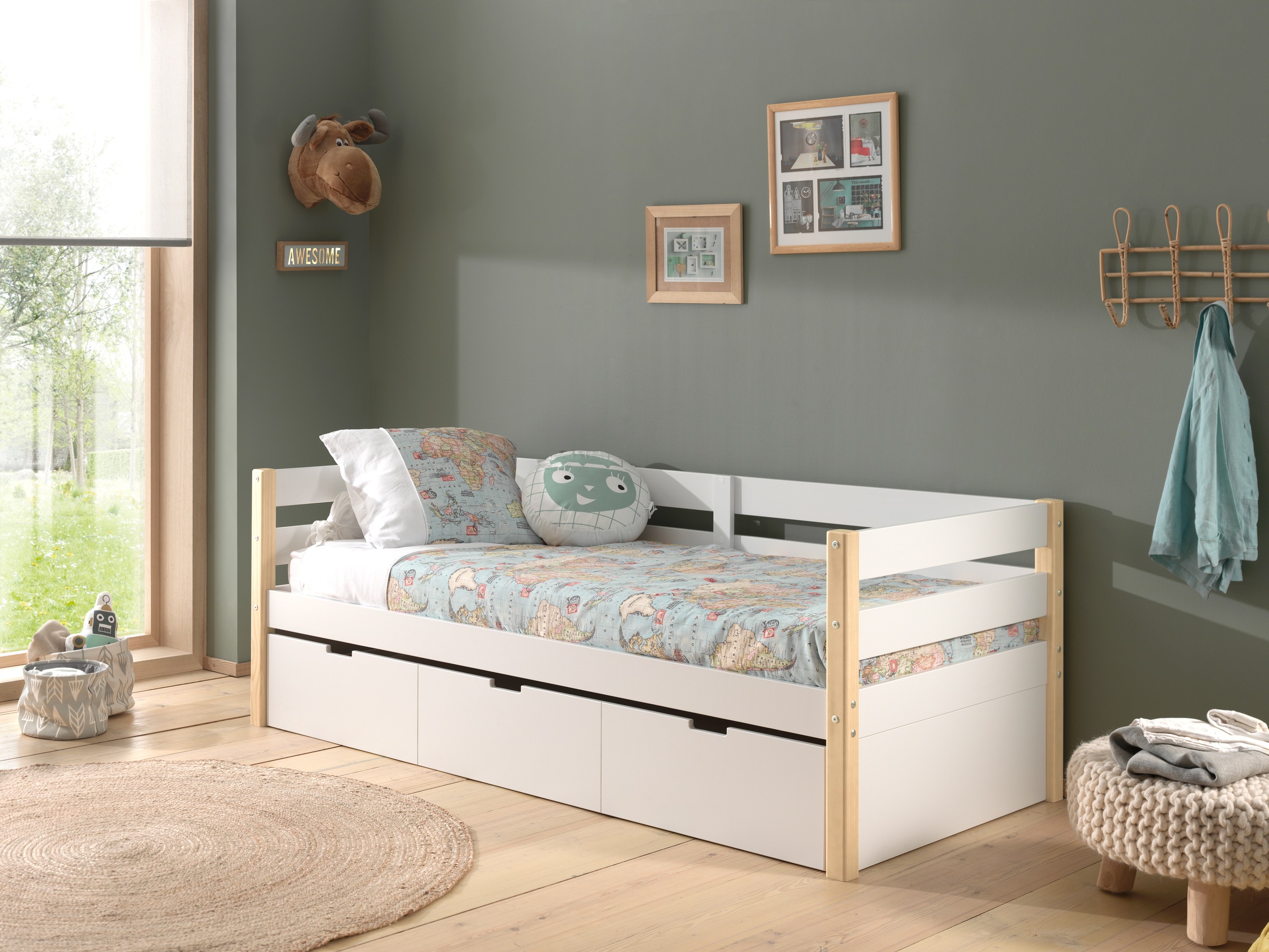 Vipack Einzelbett "Magrit, Kojenbett mit seitlichem Umbau, Liegefläche 90 x günstig online kaufen