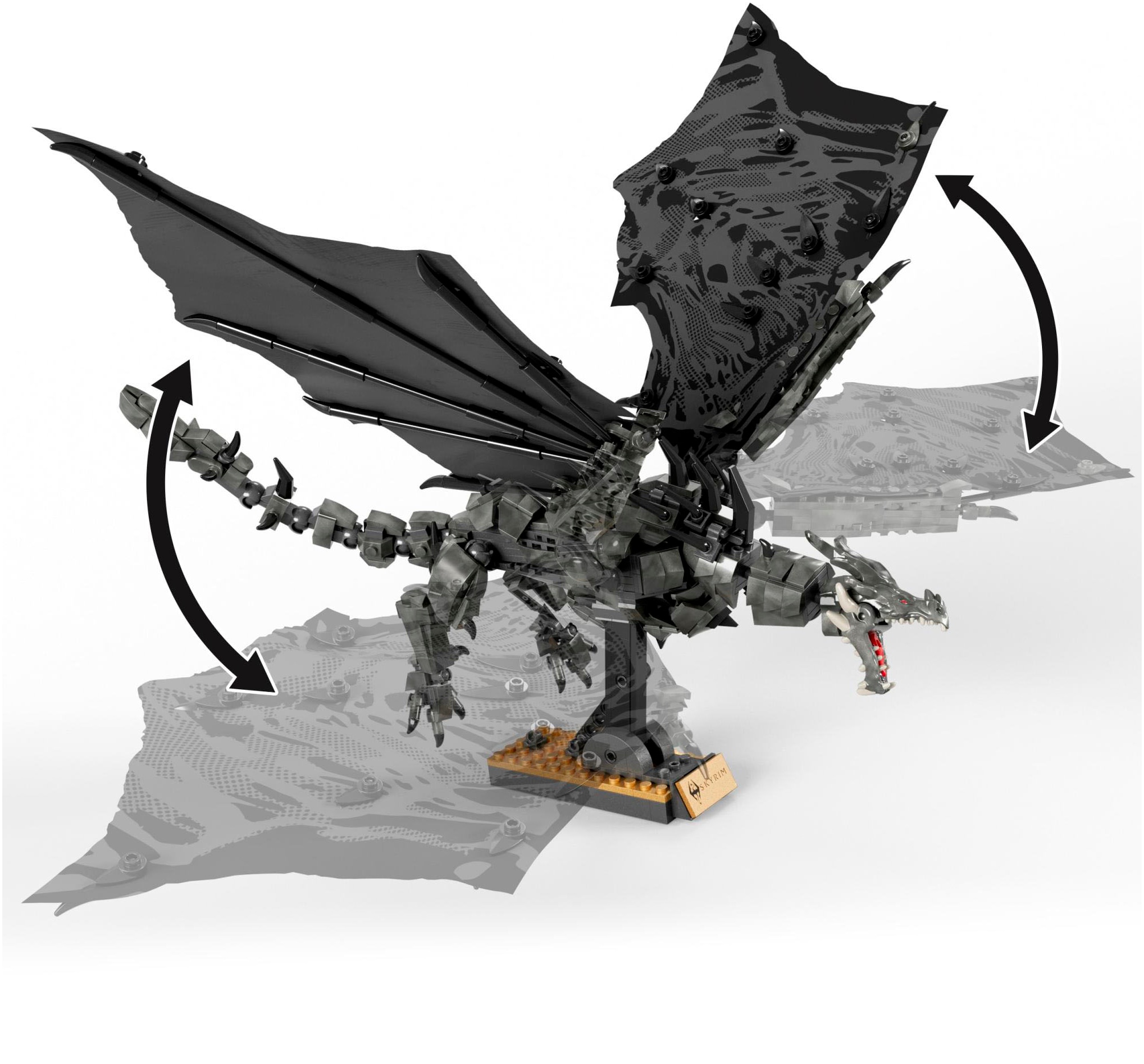 MEGA Konstruktions-Spielset »Skyrim Alduin der Weltenfresser Bausatz mit Actionfigur«, Bausatz