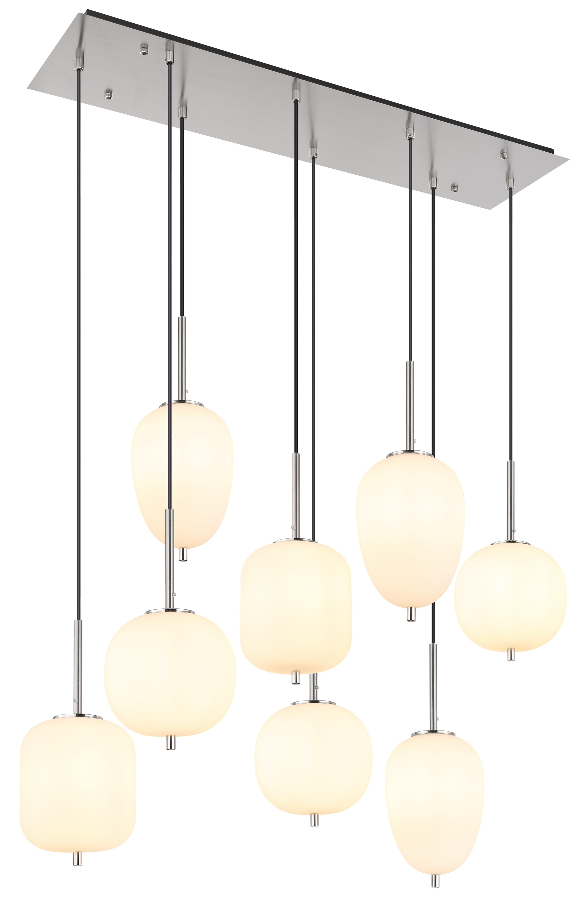 GLOBO LIGHTING Hängeleuchte »BLACKY I«, Leuchtmittel E14 | ohne Leuchtmittel, Hängelampe/Pendelleuchte/Glas opal/unterschiedliche Gläser