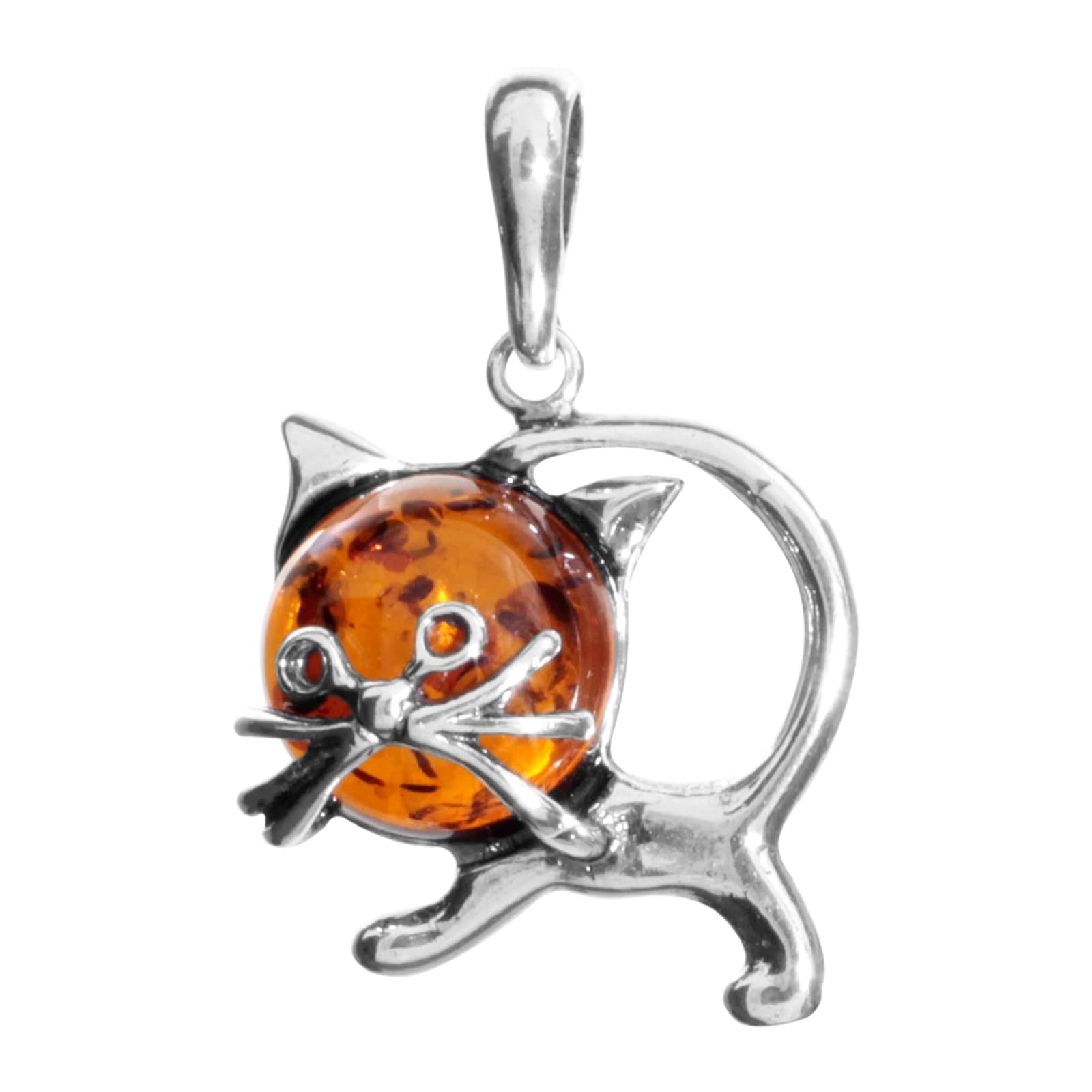 Kettenanhänger OSTSEE-SCHMUCK "- Minka - Silber 925/000 - Bernstein" Gr. 34, silber (silber 925, silberfarben, weiß), Schmuckanhänger, Damen, Silber 925 (Sterlingsilber), Kettenanhänger