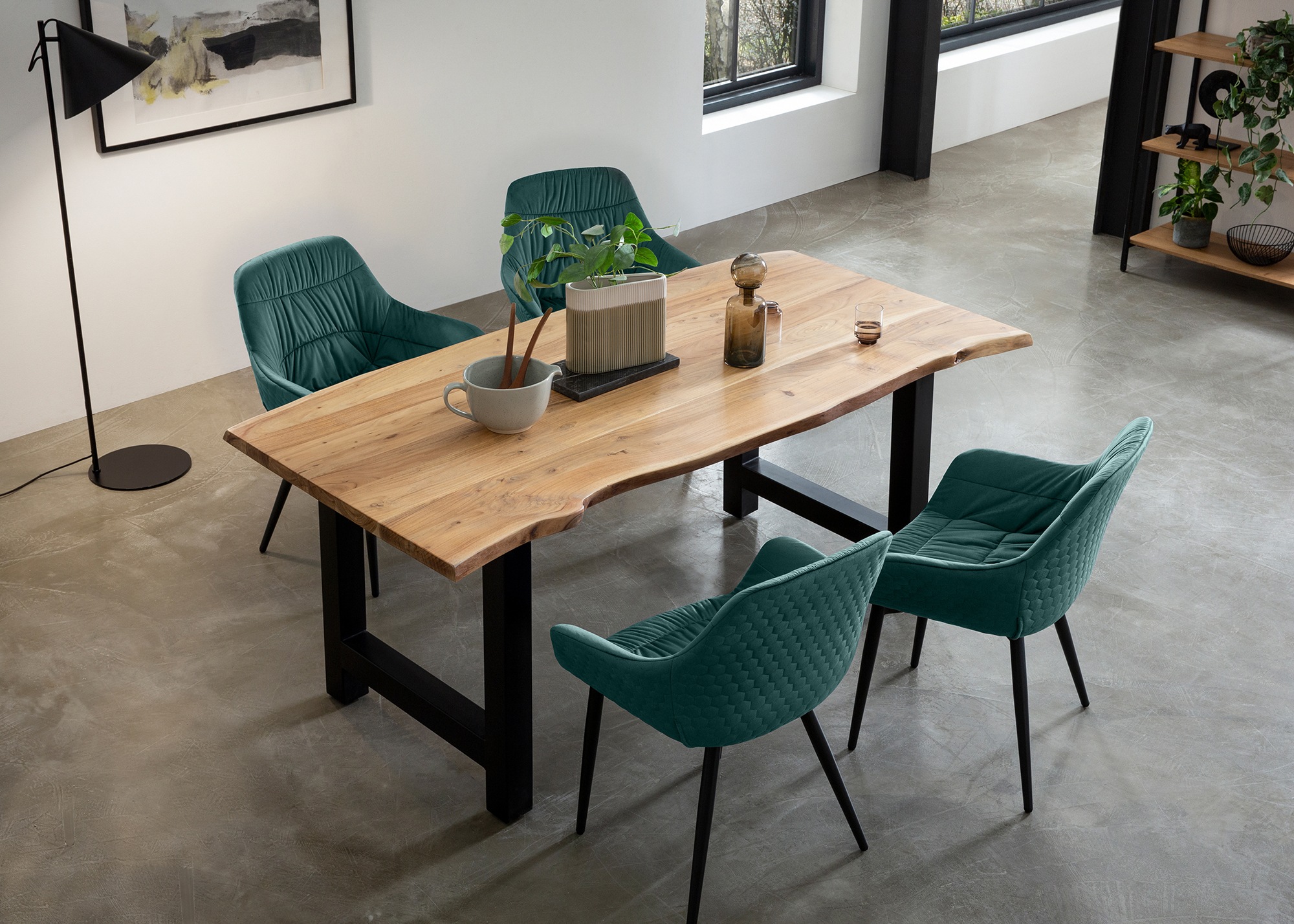 SalesFever Essgruppe "Esszimmerausstattung aus Holz und Metall" Set, 5 Stk. günstig online kaufen