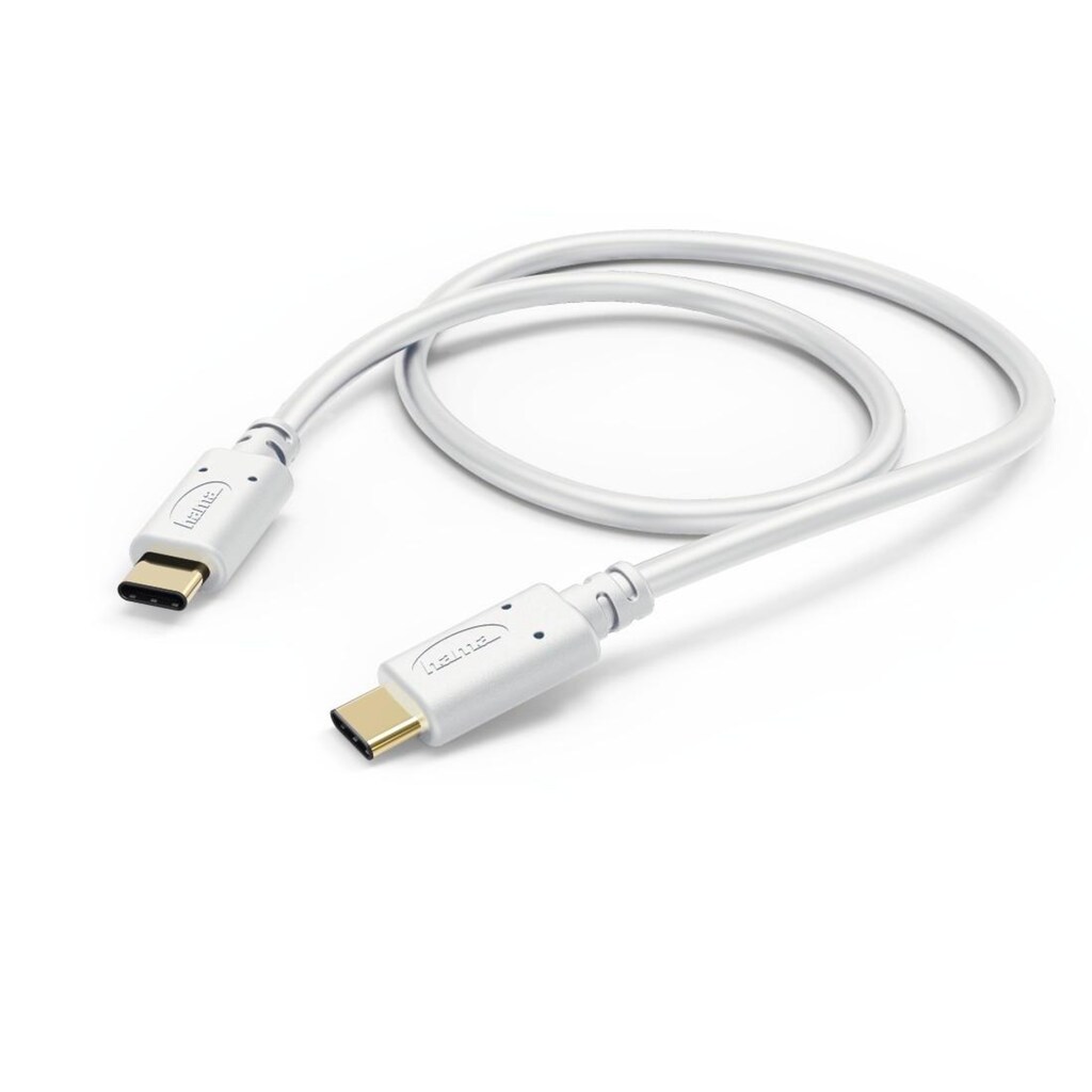 Hama USB-Kabel »Lade-/Datenkabel, USB Type-C-USB Type-C, 1,5 m, Weiß, vergoldet«, USB-C, 150 cm