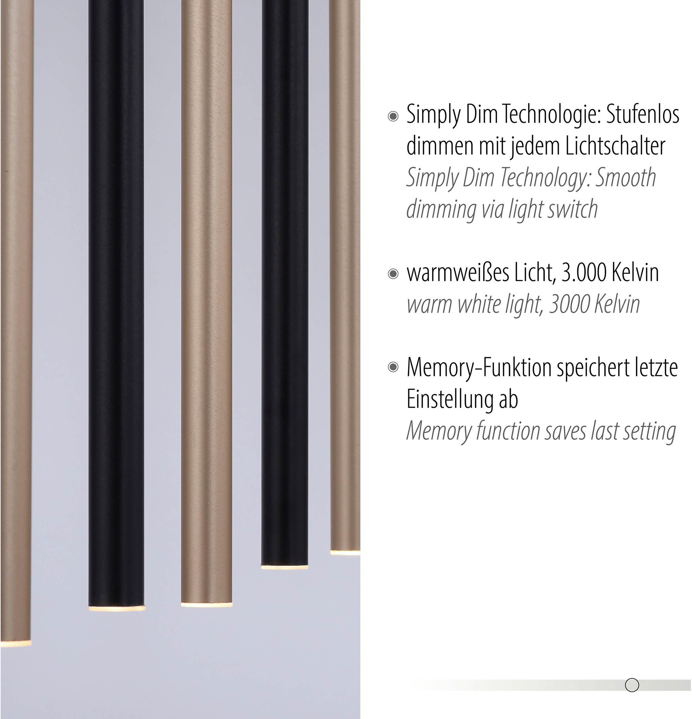 Paul Neuhaus Pendelleuchte »FLUTE«, 7 flammig, Leuchtmittel LED-Board | LED fest integriert