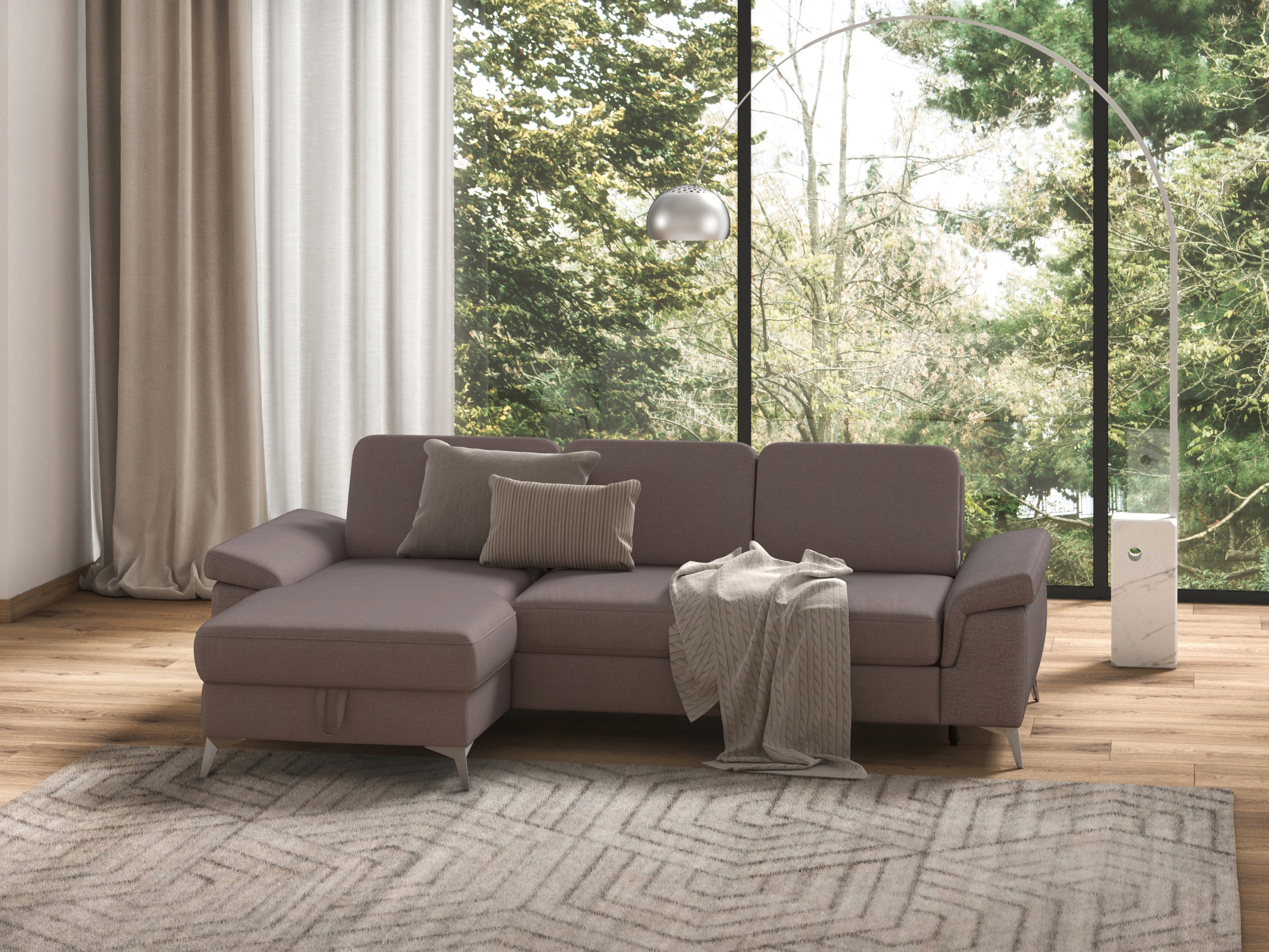 Thumbnail - sit&more Ecksofa "Padua L-Form", inklusive Sitztiefenverstellung, Armteilfunktion und Federkern