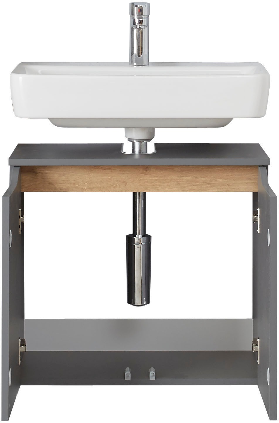 Saphir Badmöbel-Set »Quickset 5-teilig, Waschbeckenunterschrank mit LED-Spiegelschrank«, (6 St.), Midischrank, Unterschrank, Hängeschrank, inkl. Türdämpfer, 9 Türen