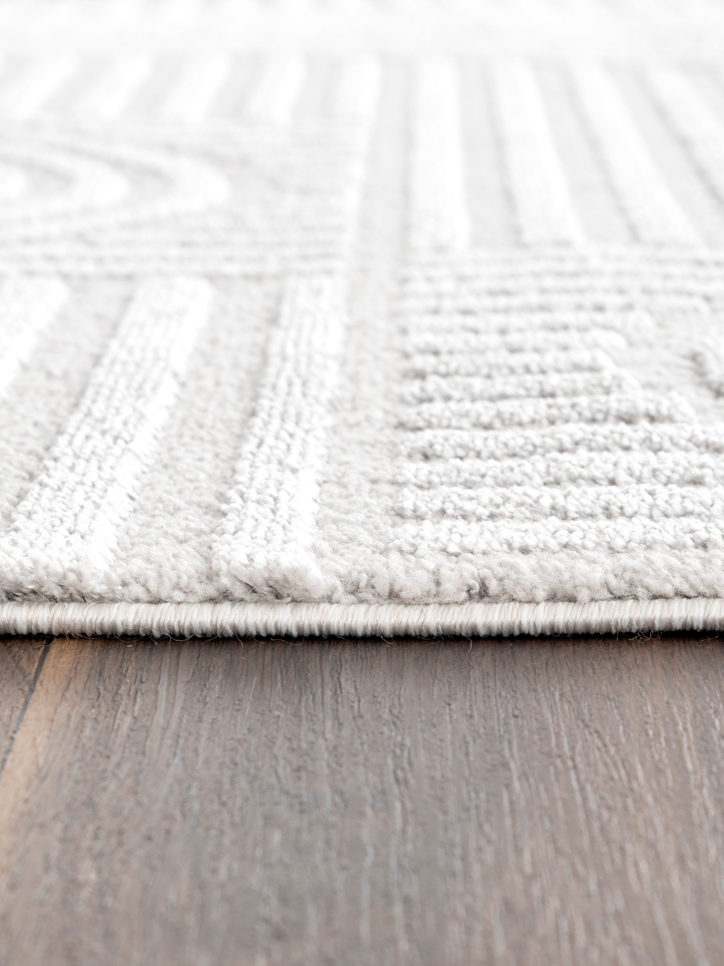 OTTO home Teppich »Jonnis, mit Fransen, Boho-Design, Scandi, Designteppich« rechteckig 9 mm Höhe Hoch-Tief, 3D Optik, skandinavischer Stil, Wohnzimmer, Schlafzimmer