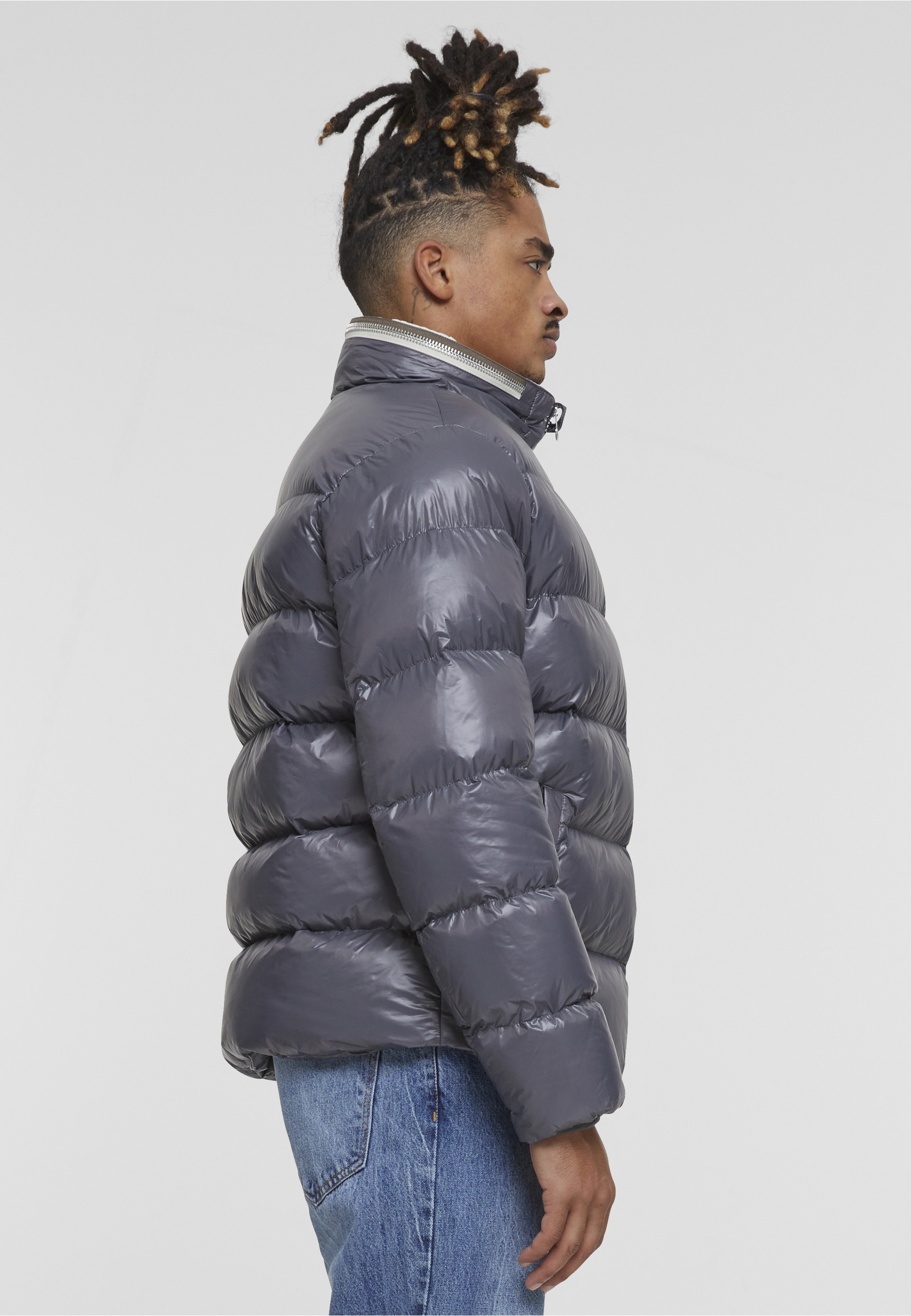 URBAN CLASSICS Winterjacke »Urban Classics Recycled Zip neck Puffer Jacket« 1 Stk. tlg. ohne Kapuze