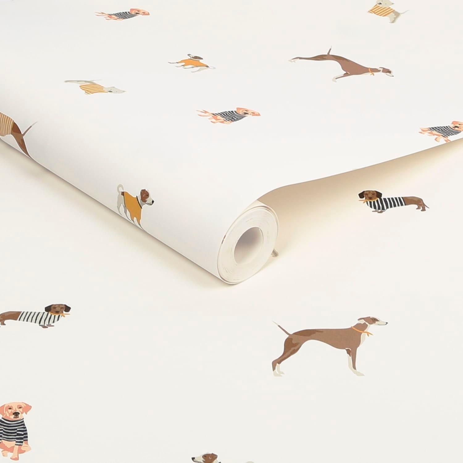 Joules Vliestapete »Harbour Dogs Crème«, animal print, animal print