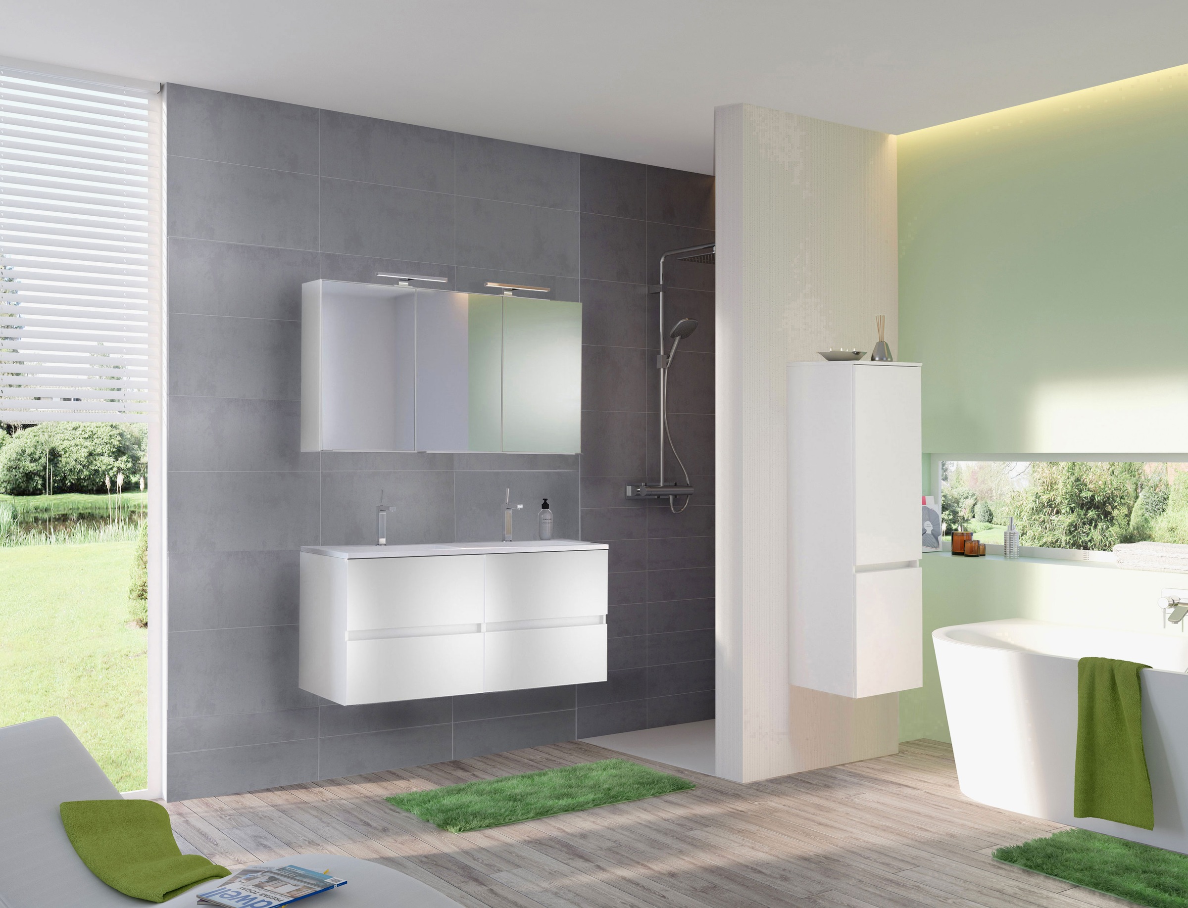 welltime Badmöbel-Set "Welltime Möbel Baabe Waschtisch-Set 3tlg. oder 5tlg. günstig online kaufen