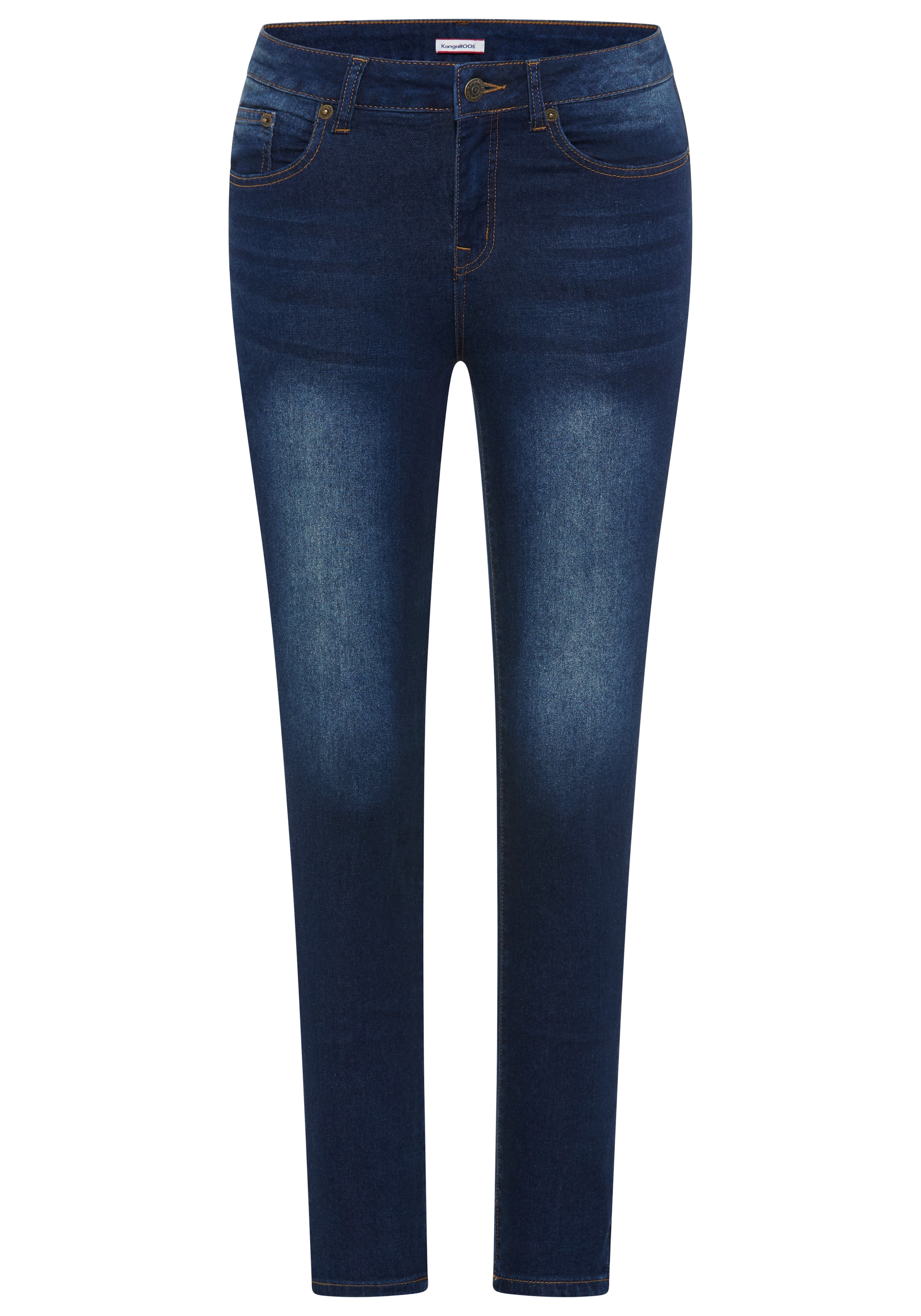 KangaROOS Slim-fit-Jeans »CROPPED HIGH WAIST SLIM FIT« schmale Passform,  Röhrenjeans,  trendige Used-Waschung