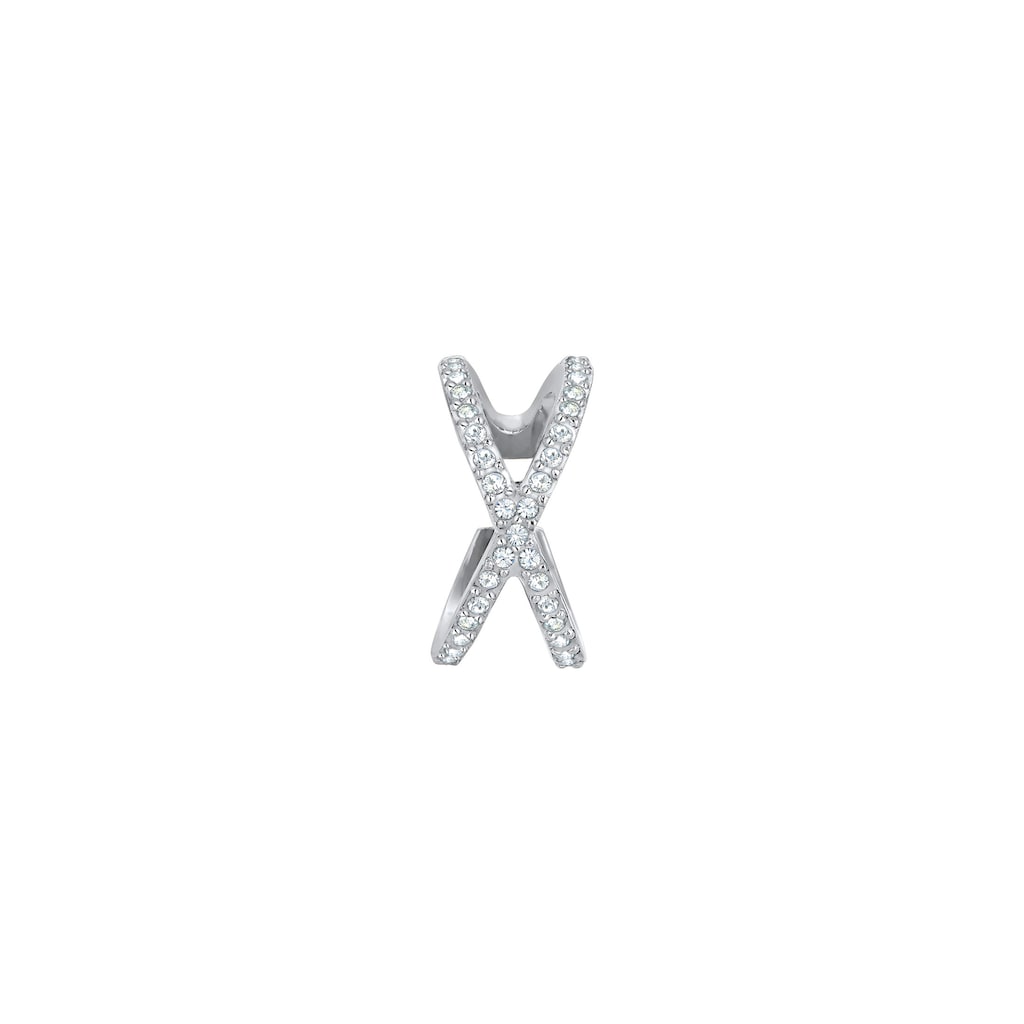 Elli Single-Ohrhaken »Single Earcuff Kreuz Kristalle 925 Silber«